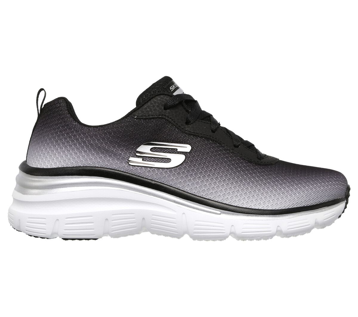 Skechers Fashion Fit Build up Womens Sneakers Black/White 6
