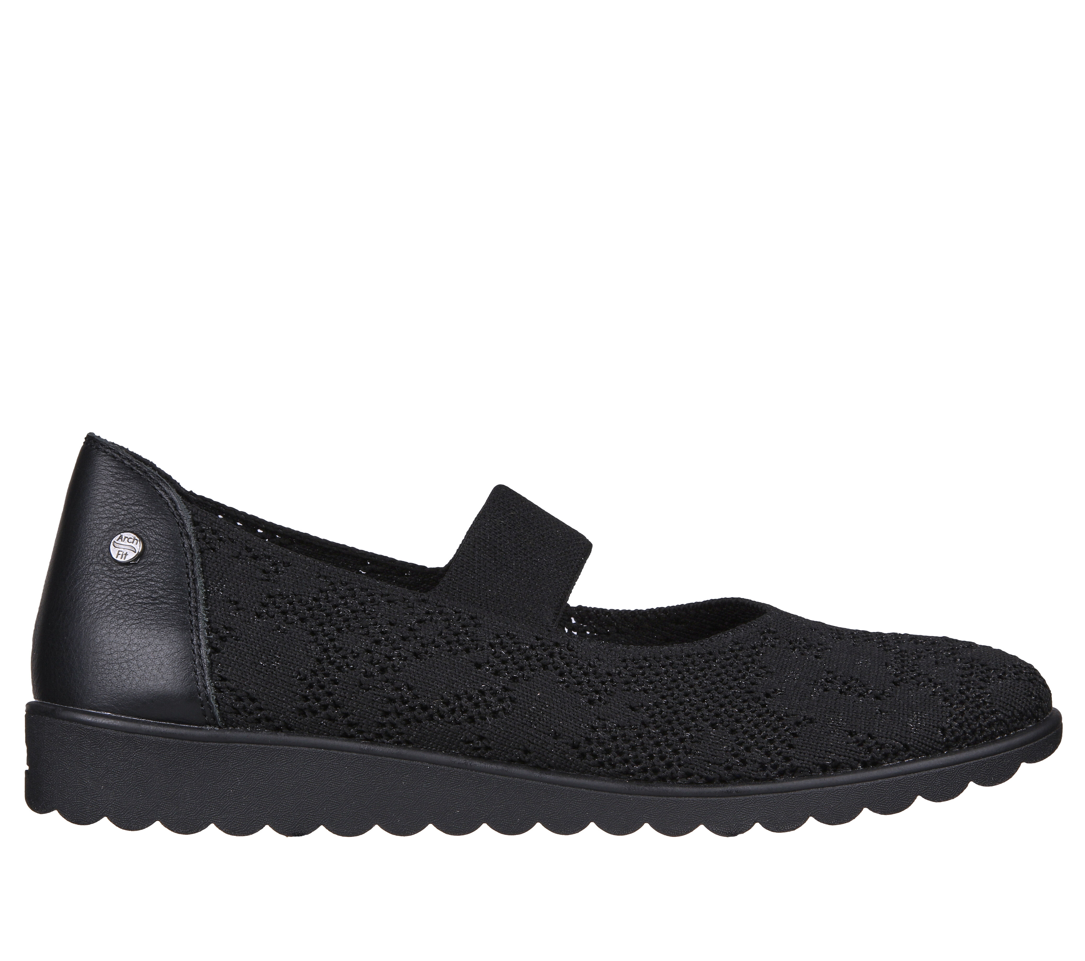 Skechers black sale wedge shoes