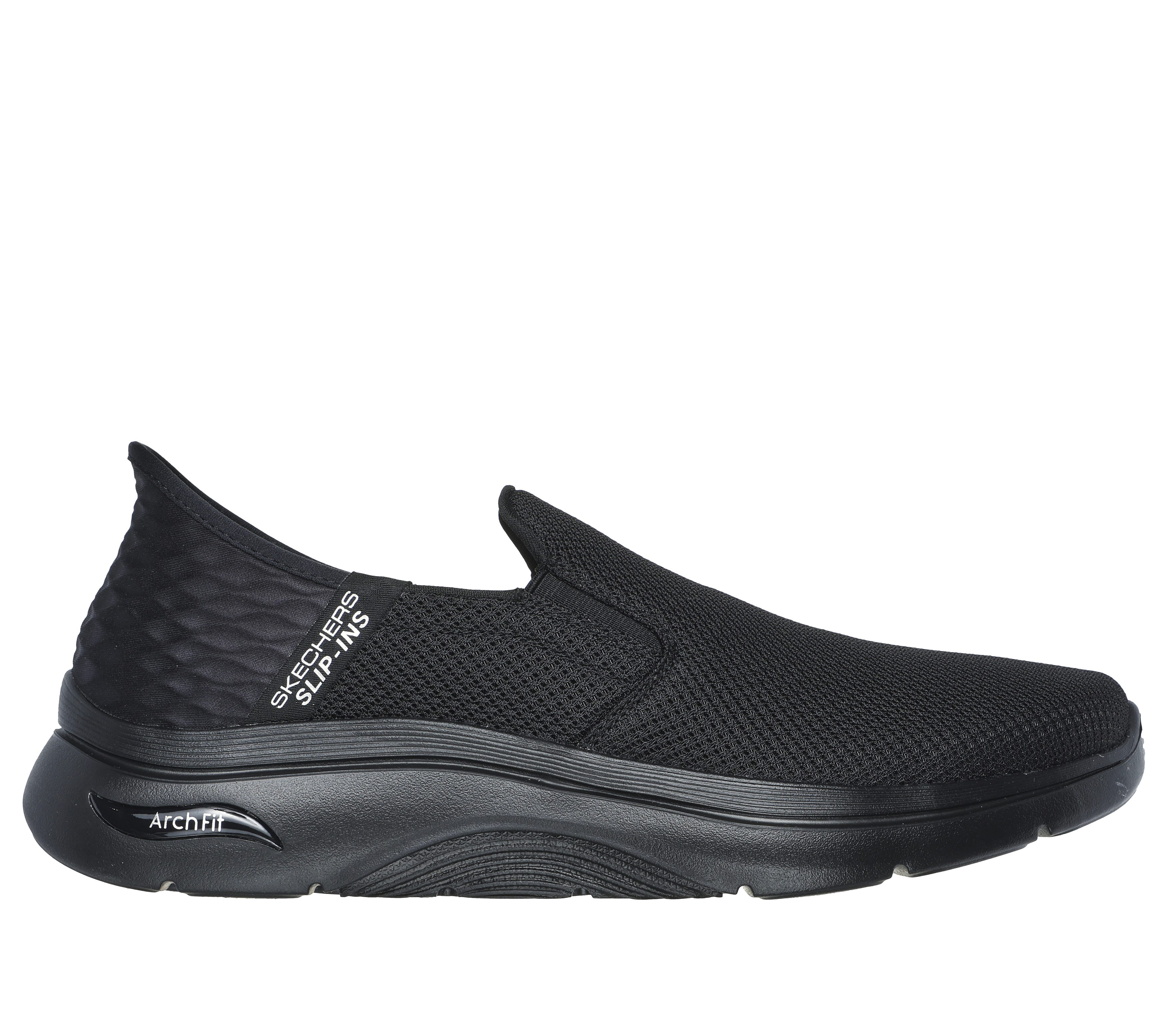 Skechers Men's Slip-ins: GO WALK Arch Fit 2.0 Slip-On Shoes in Black, Size 6.5 | Textile/Synthetic, Vegan, Machine Washable