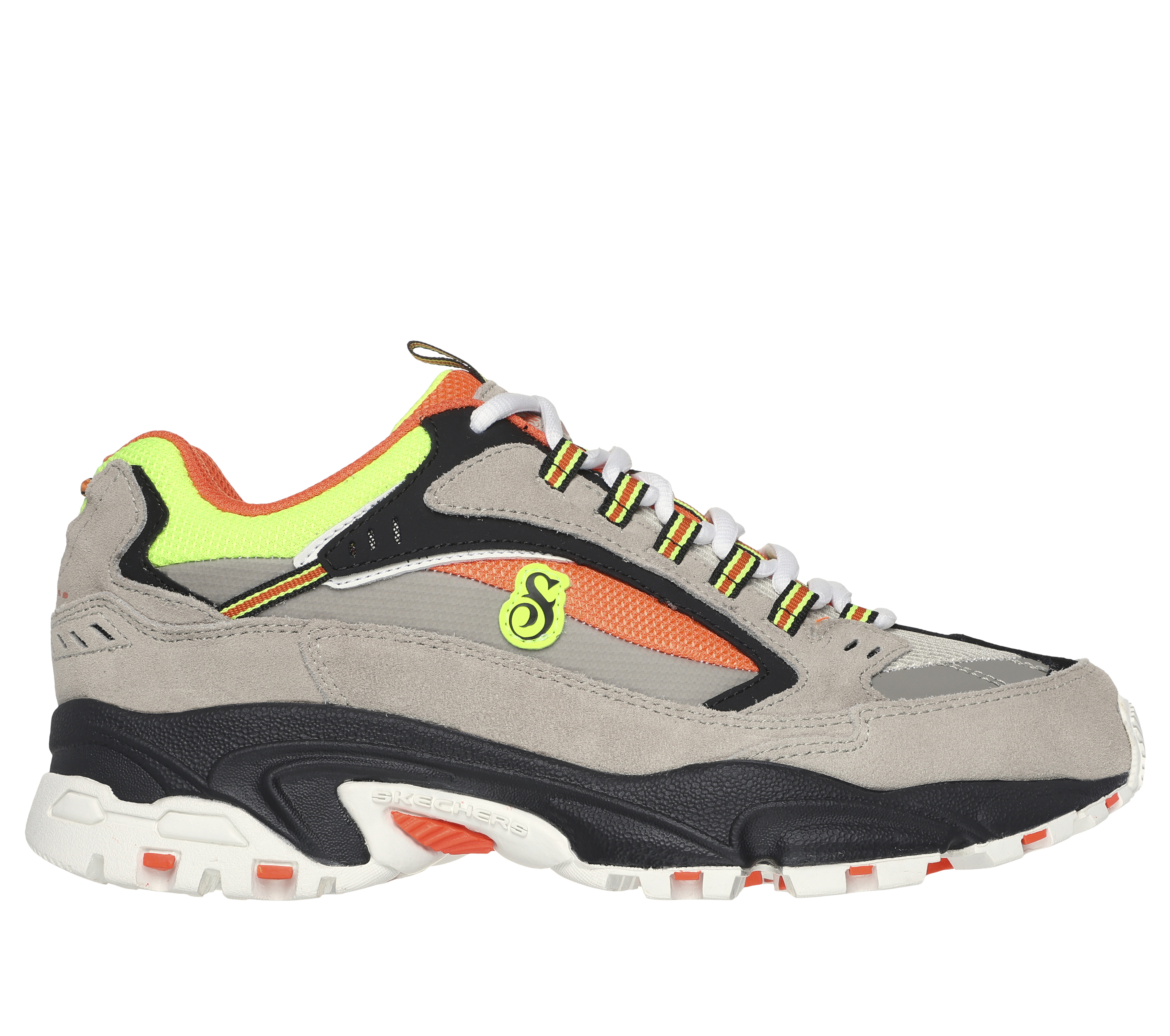 Skechers Men's Snoop Dogg: Stamina - Snoop '91 Sneaker in Gray/Orange, Size 7.5 | Leather/Textile/Synthetic