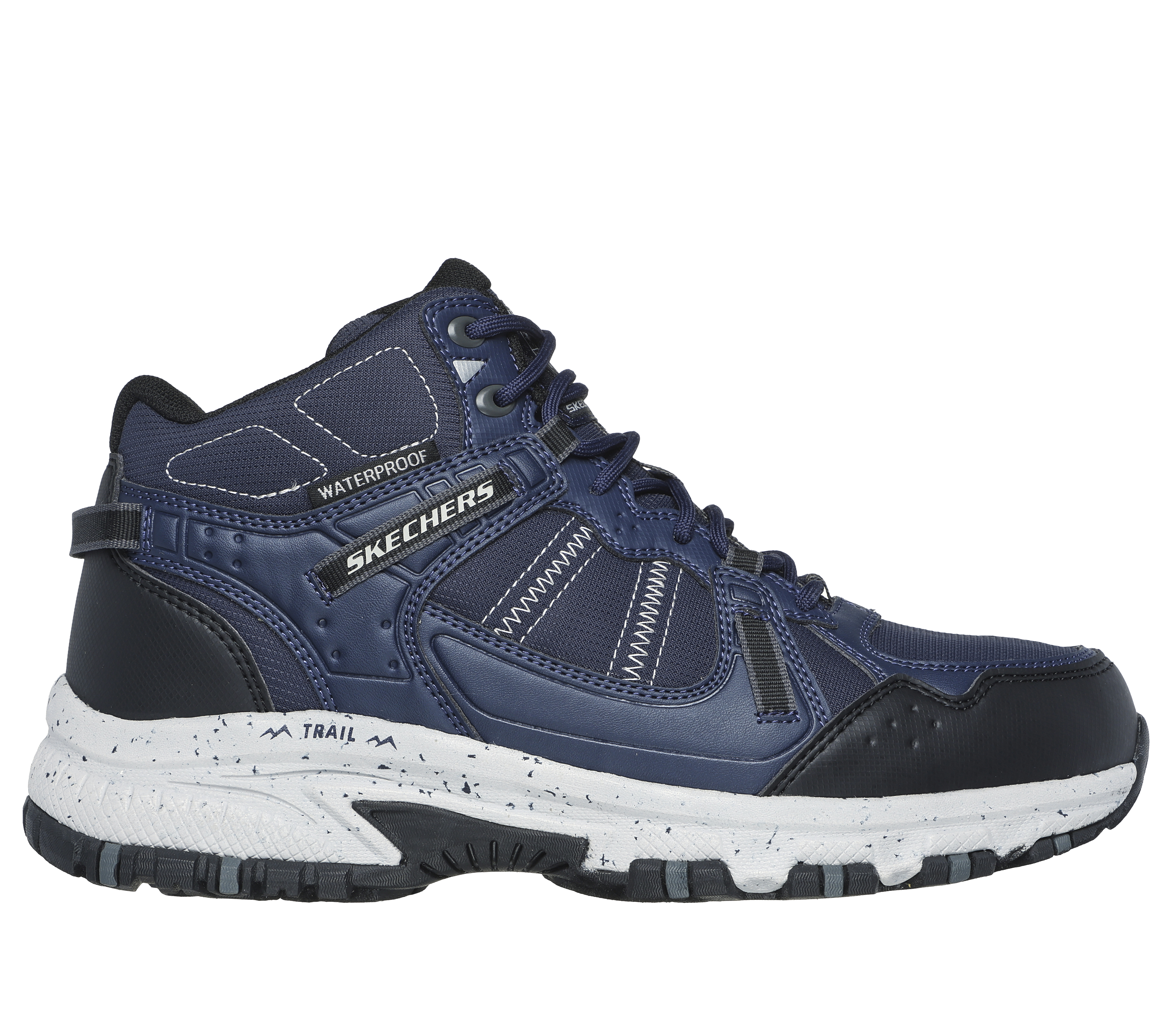 Skechers Men's Hillcrest - Cross Shift Sneaker in Navy Blue/Black, Size 6 | Synthetic/Textile