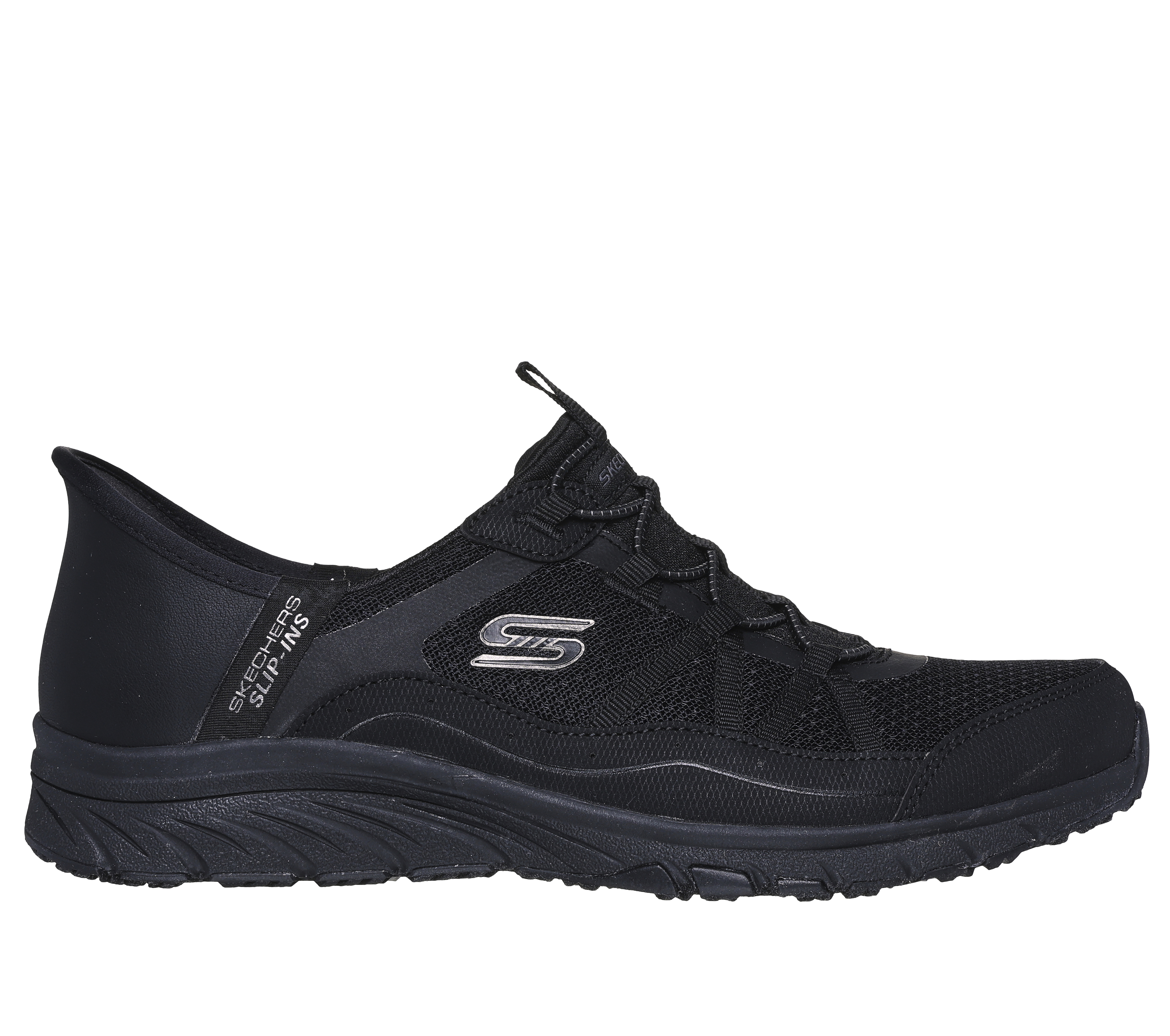 Skechers Women's Slip-ins: Gratis Sport - Leisurely Sneaker in Black, Size 2 | Synthetic/Textile, Machine Washable