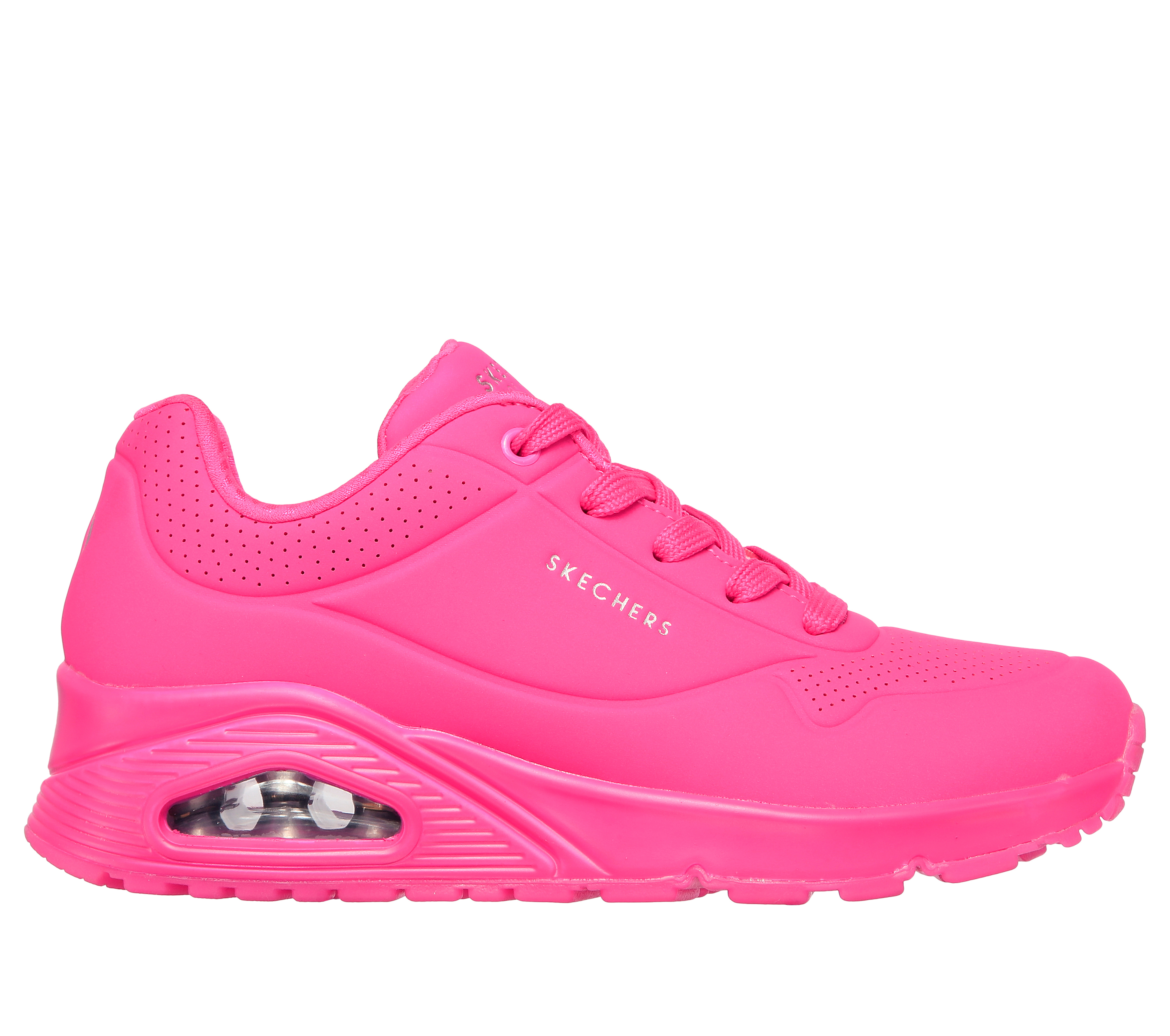 Skechers Women's Uno - Night Shades Sneaker in Hot Pink, Size 5 | Synthetic/Textile