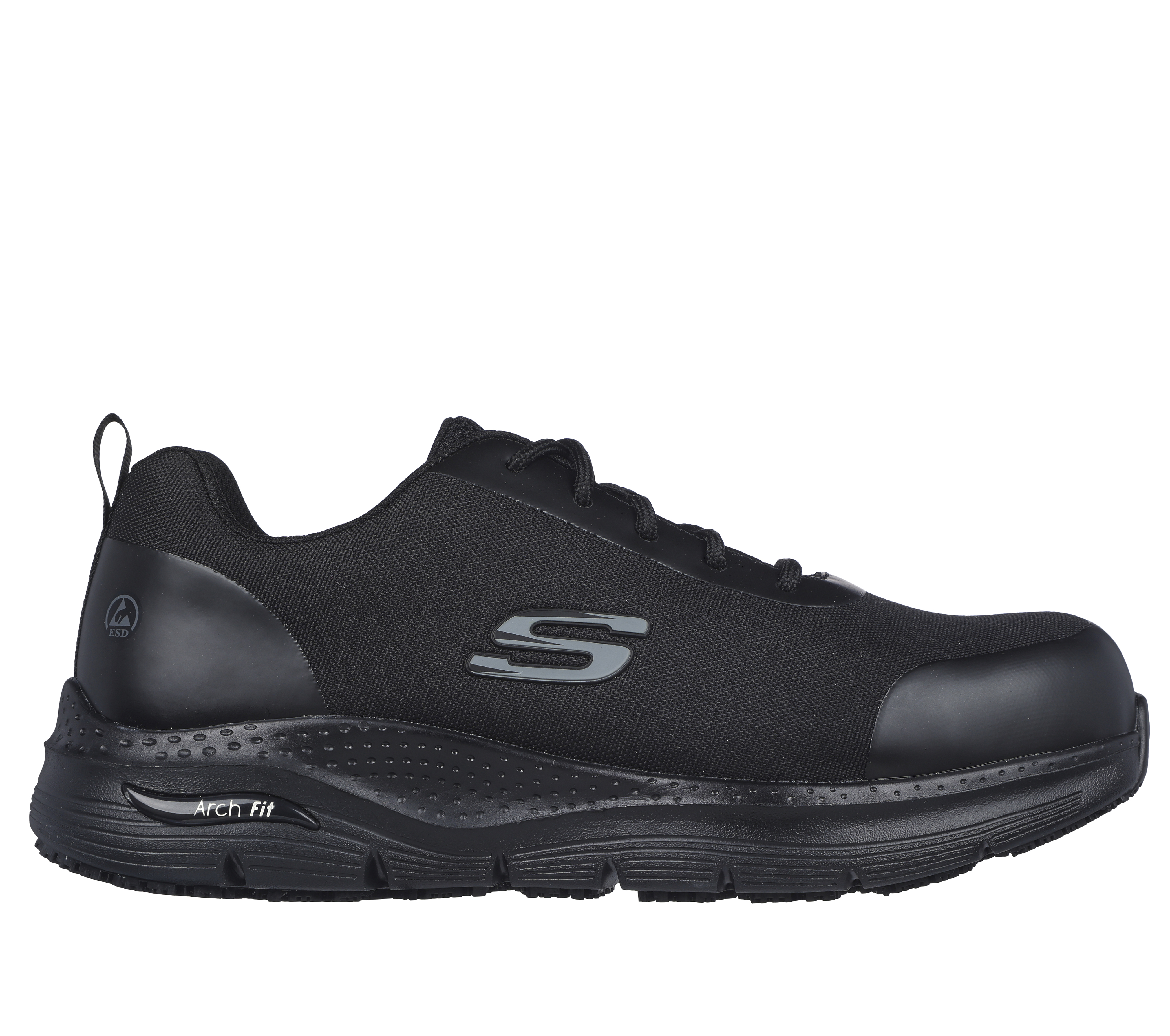 Skechers Men's Work: Arch Fit SR - Ringstap Sneaker in Black, Size 6 | Textile/Synthetic