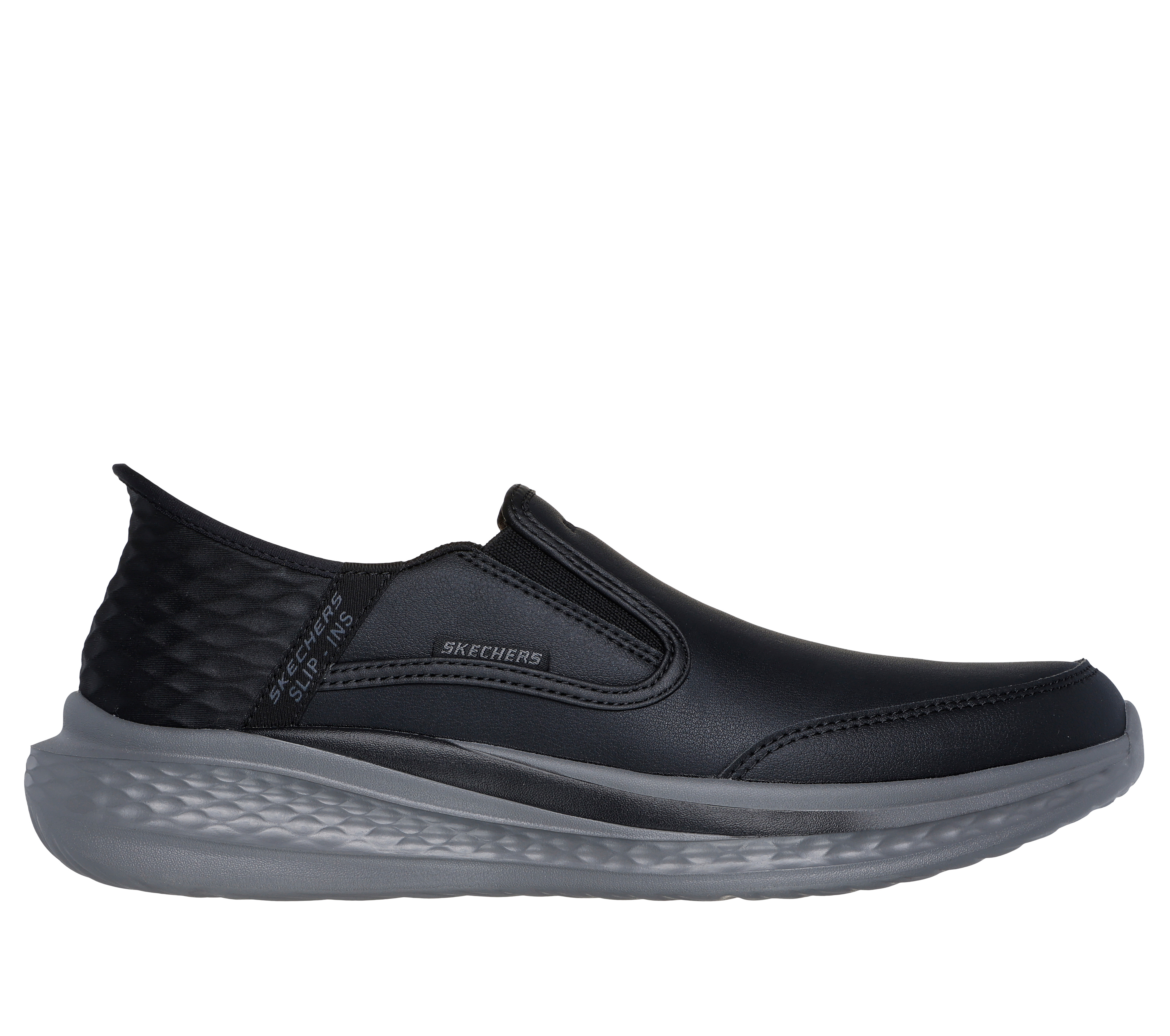 Skechers Men's Slip-ins Relaxed Fit: Slade - Cooper Slip-On Shoes in Black, Size 6.5 | Leather/Synthetic/Textile