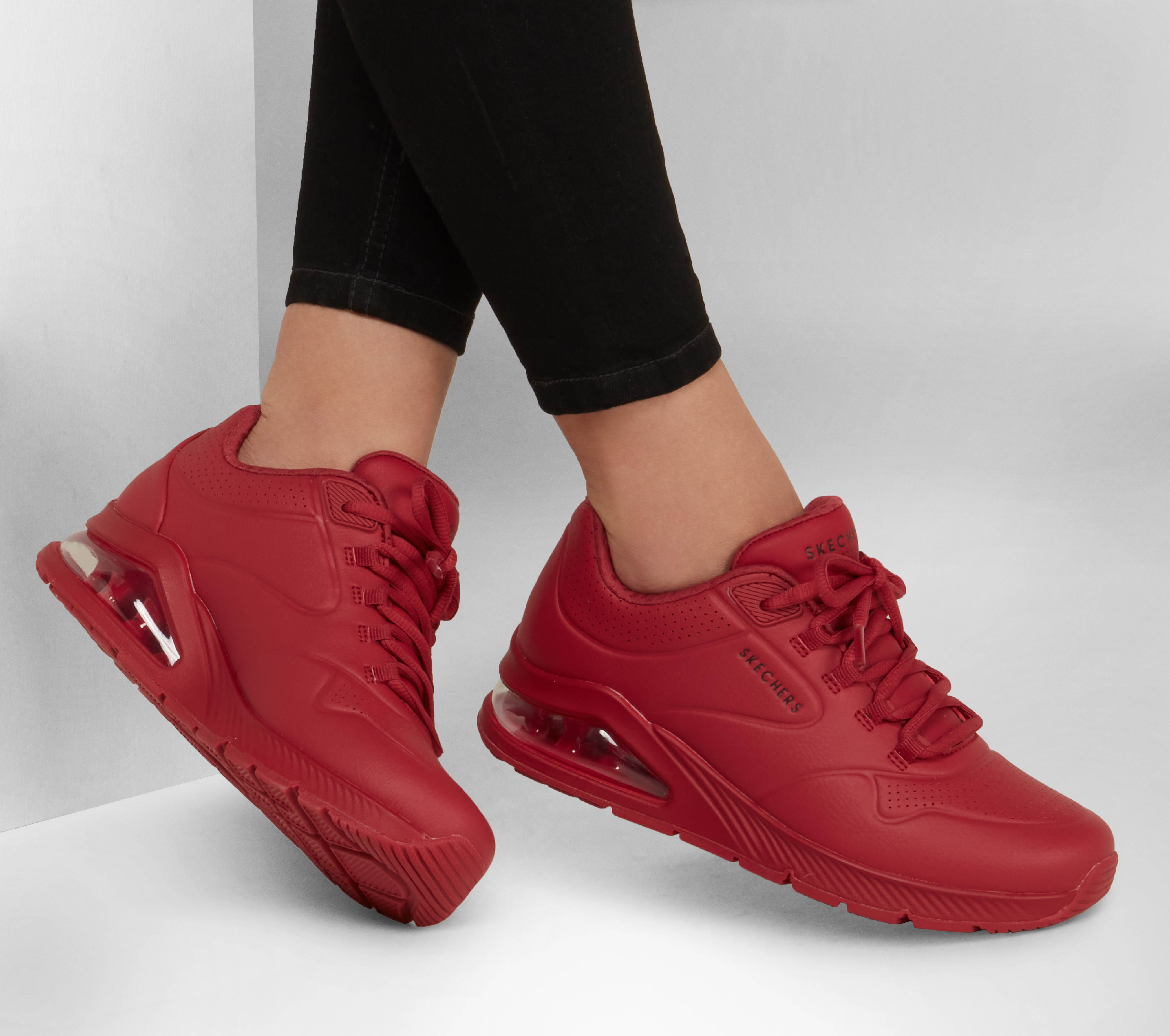 all red skechers