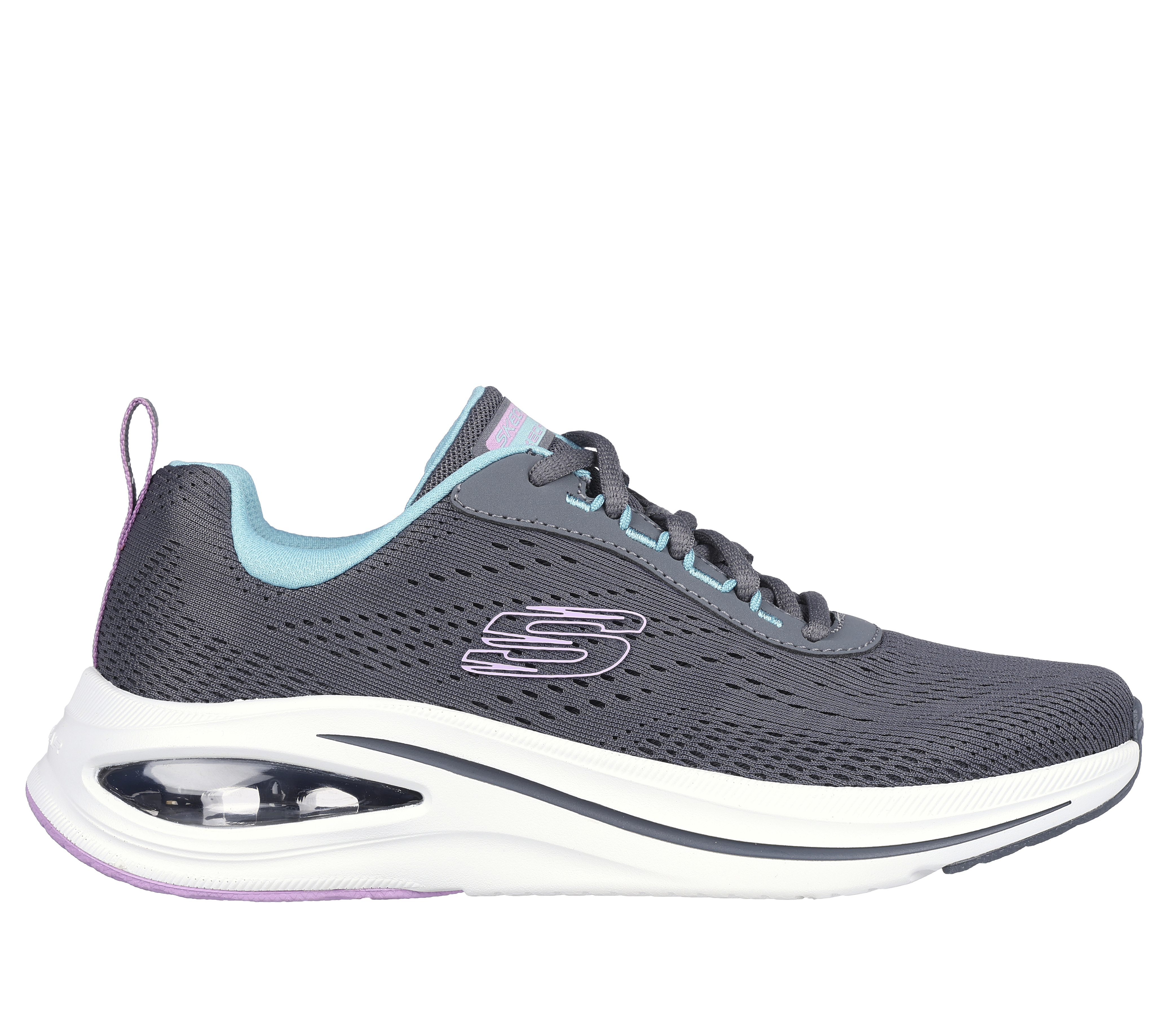 Skechers Women's Skech-Air Meta - Aired Out Sneaker in Charcoal, Size 4 | Textile/Synthetic, Vegan, Machine Washable