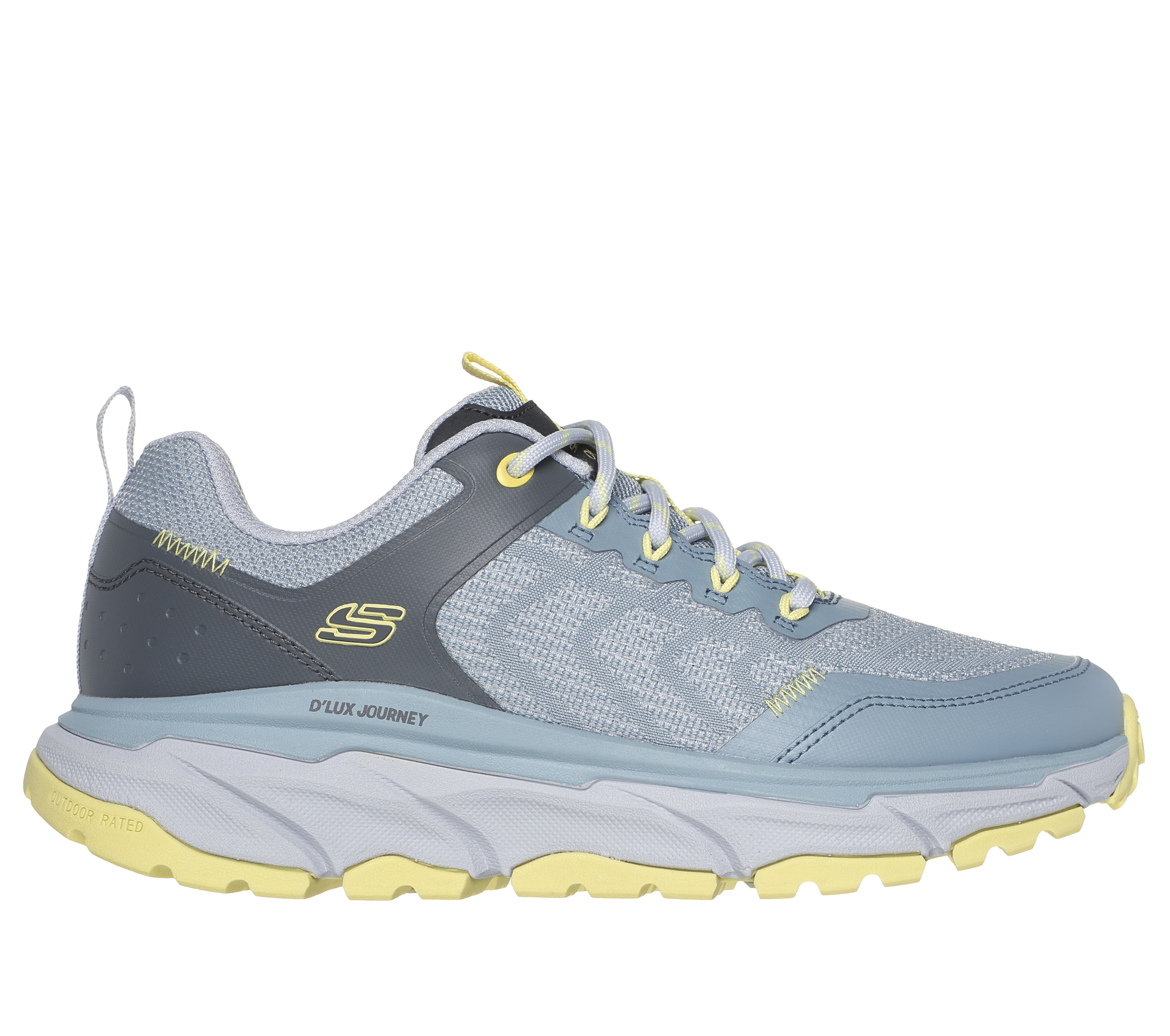 Skechers Women's Relaxed Fit: D'Lux Journey - Marigold Sneaker in Blue/Yellow, Size 6.5 | Synthetic/Textile