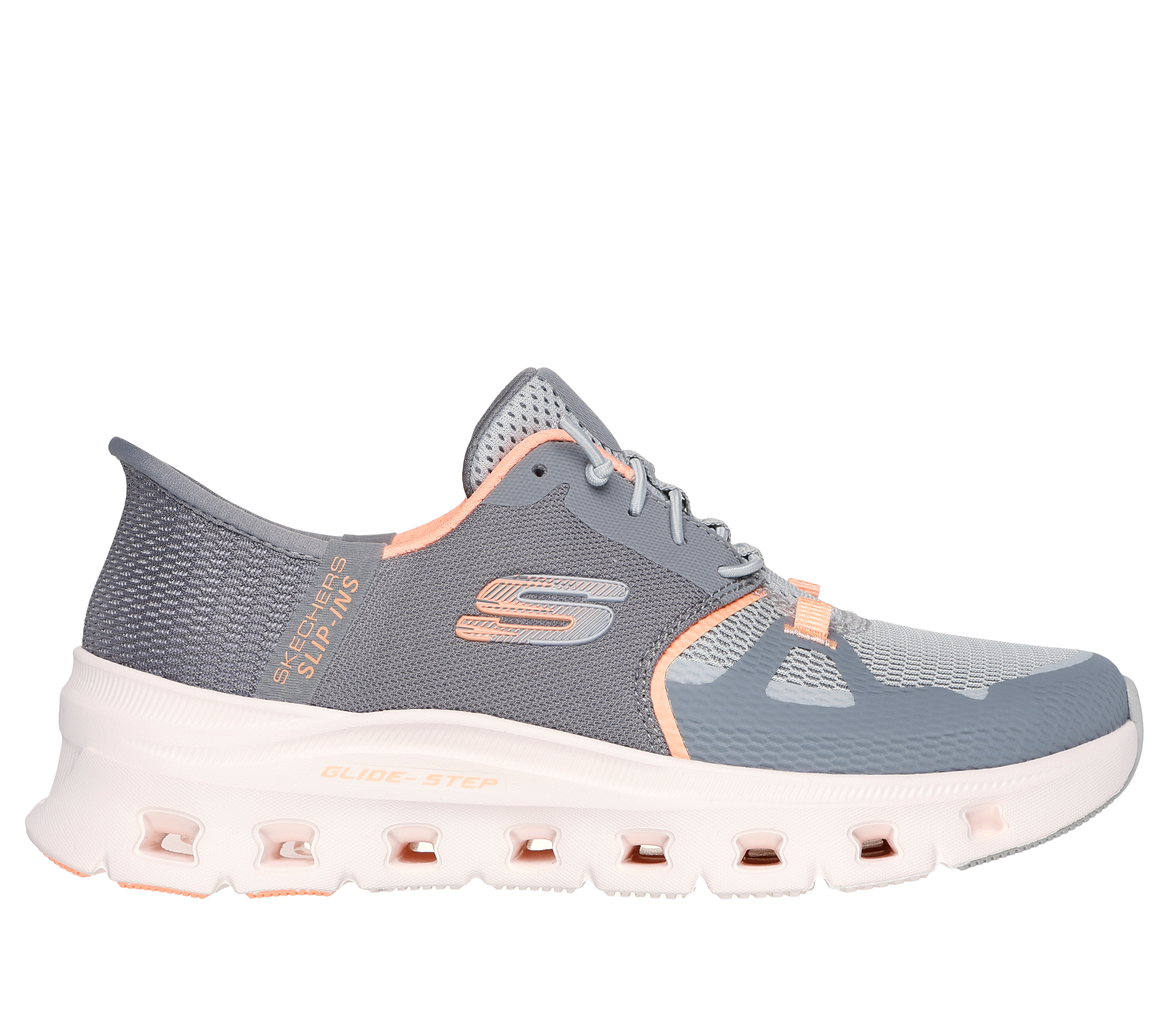 Skechers Women's Slip-ins: Glide-Step Pro Sneaker in Gray/Orange, Size 3.5 | Textile, Vegan, Machine Washable