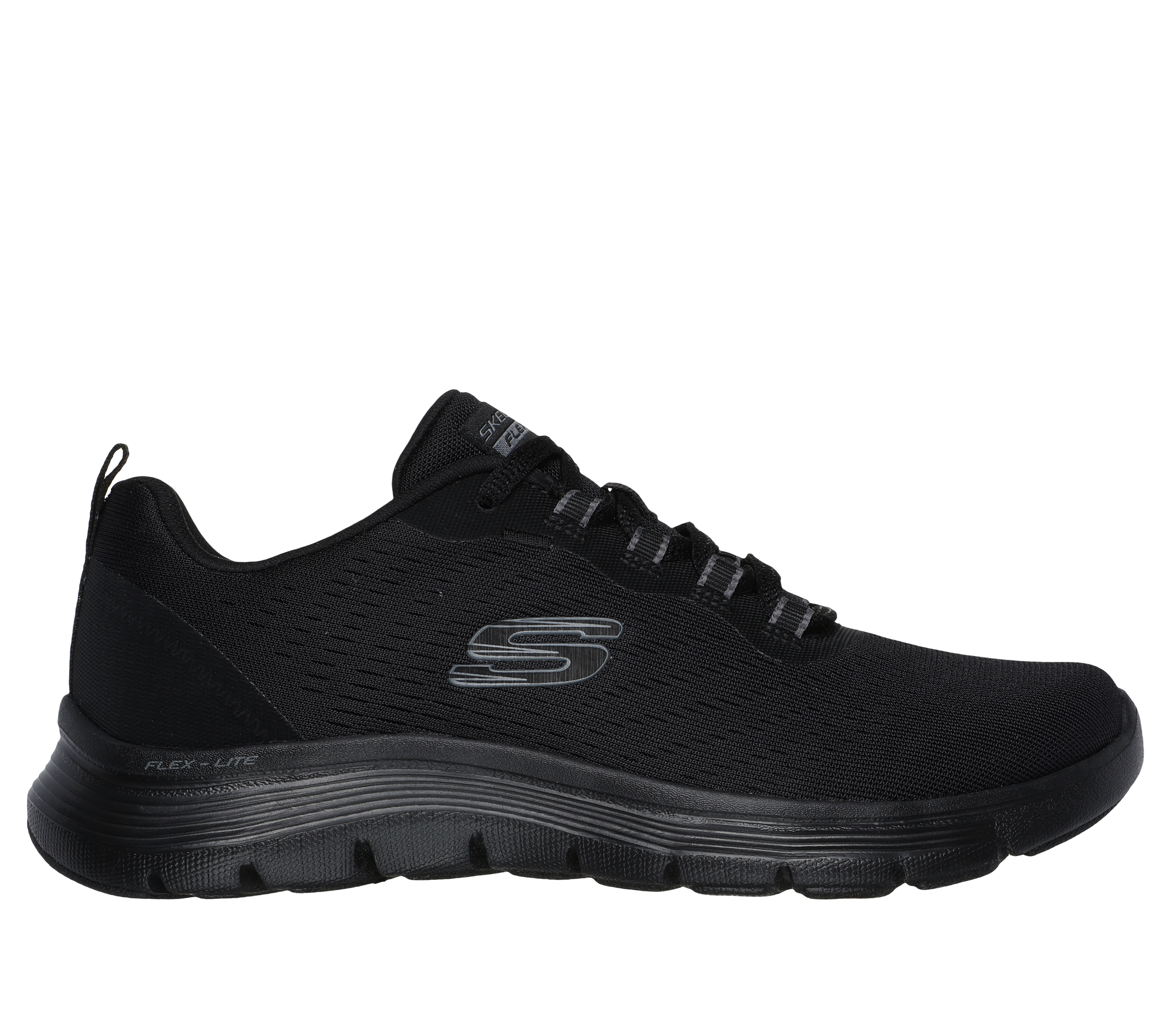 Skechers Women's Flex Appeal 5.0 Sneaker in Black, Size 4.5 | Textile/Synthetic, Vegan, Machine Washable