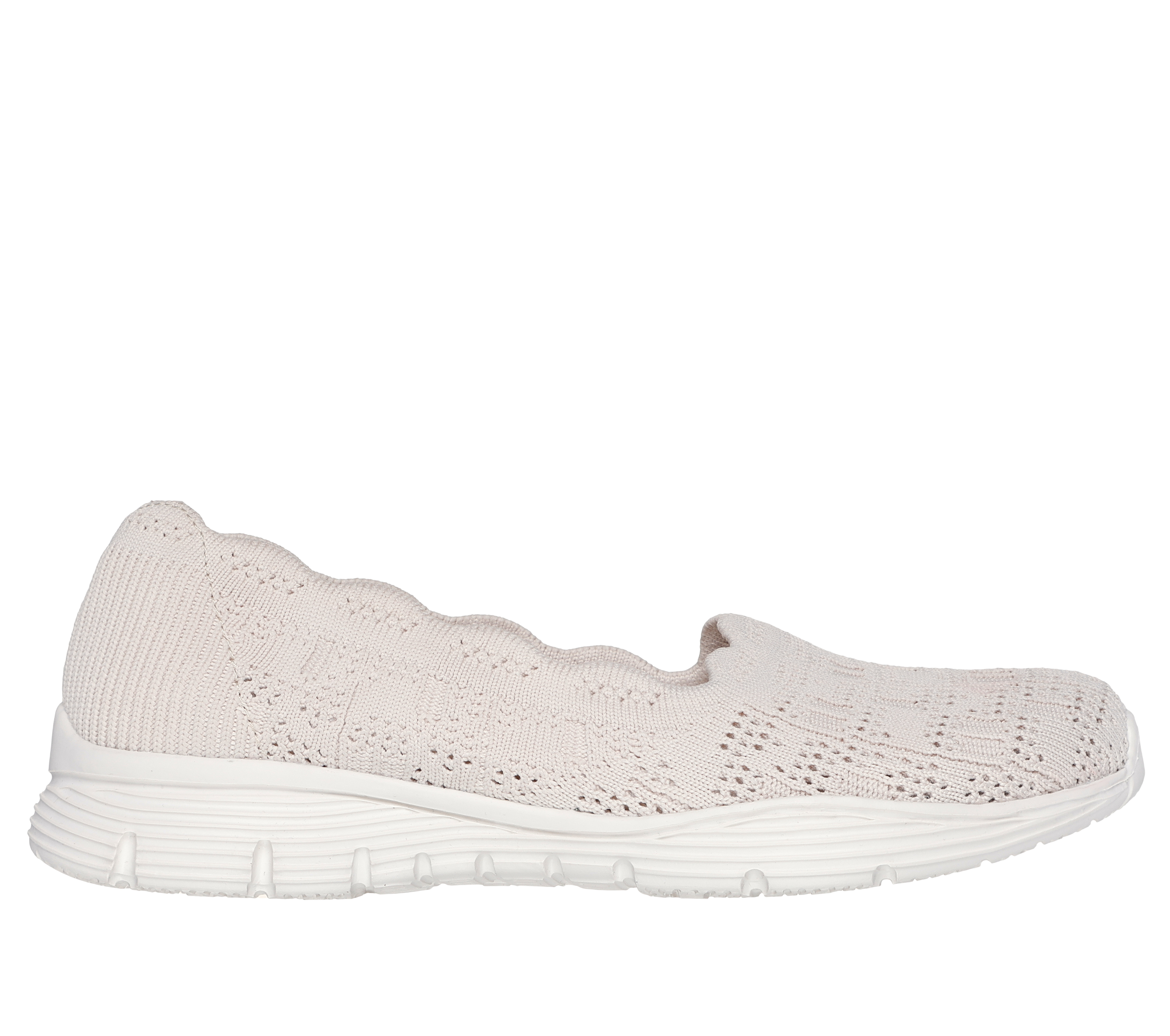 Skechers Women's Seager - Higherself Flats in Natural, Size 3.5 | Textile, Vegan, Machine Washable