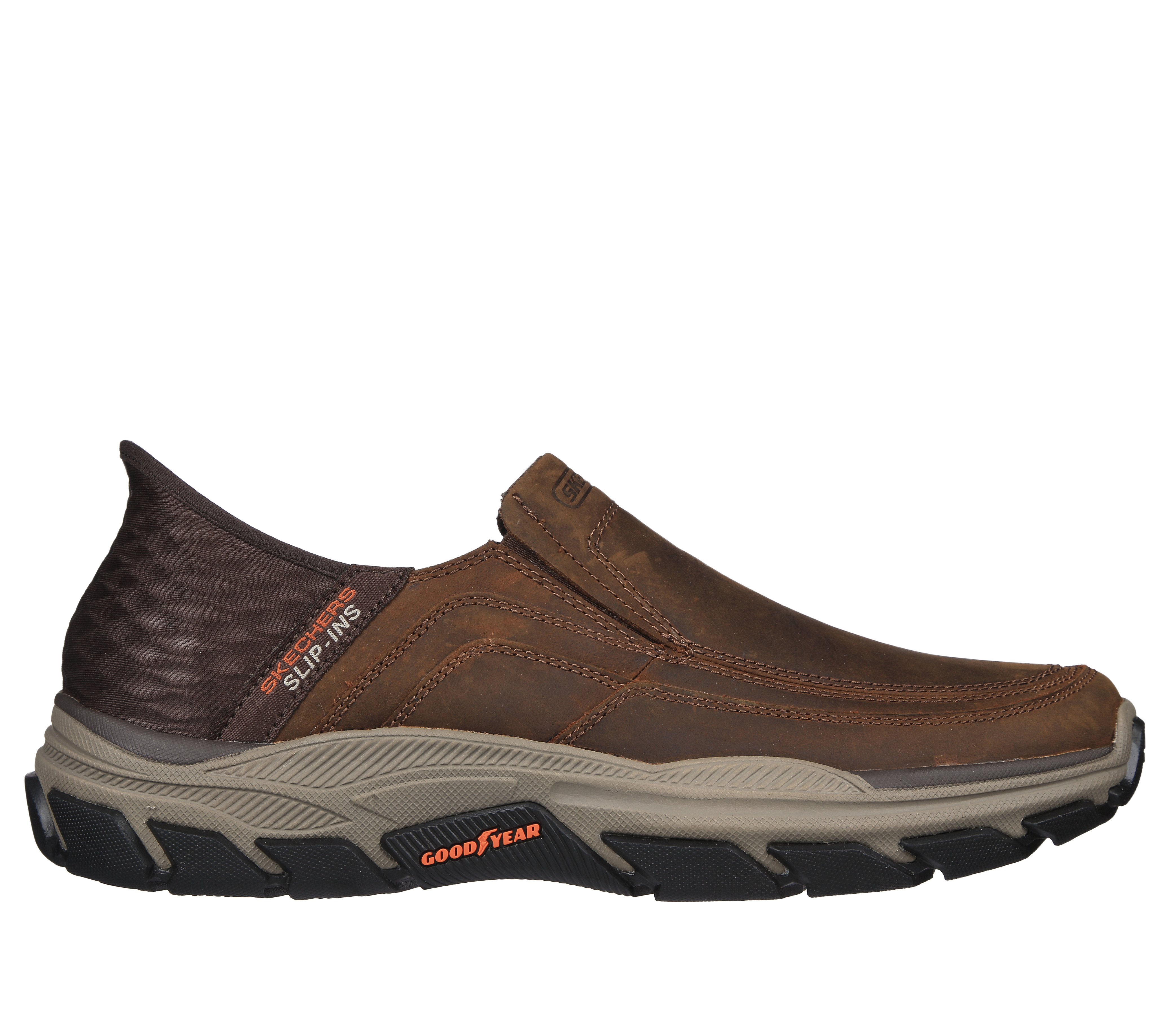 Skechers Men's Slip-ins RF: Respected - Elgin Slip-On Shoes in Brown, Size 9 | Textile/Leather