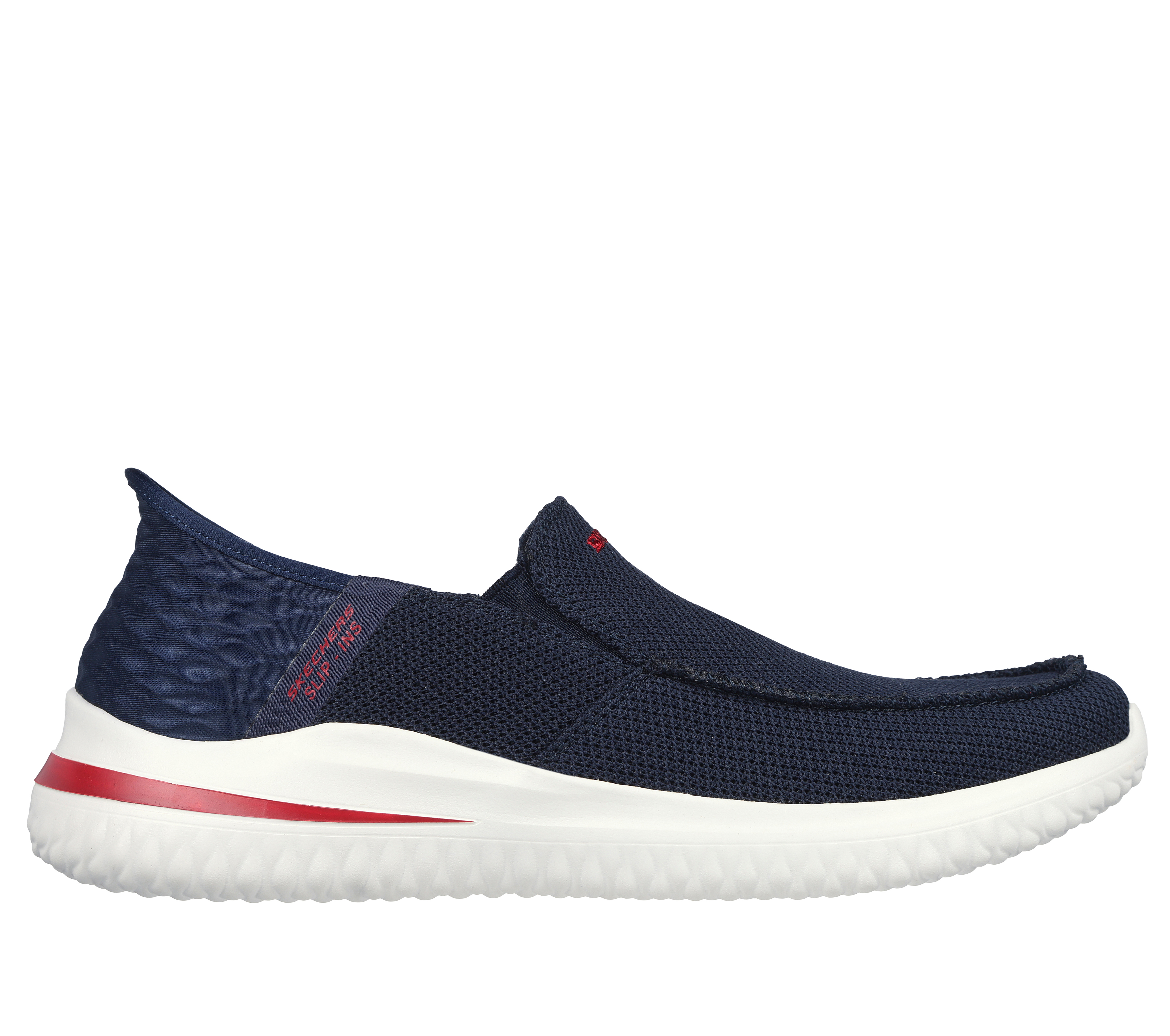 Skechers Men's Slip-ins: Delson 3.0 - Cabrino Sneaker in Navy Blue, Size 6 | Textile/Synthetic, Vegan, Machine Washable