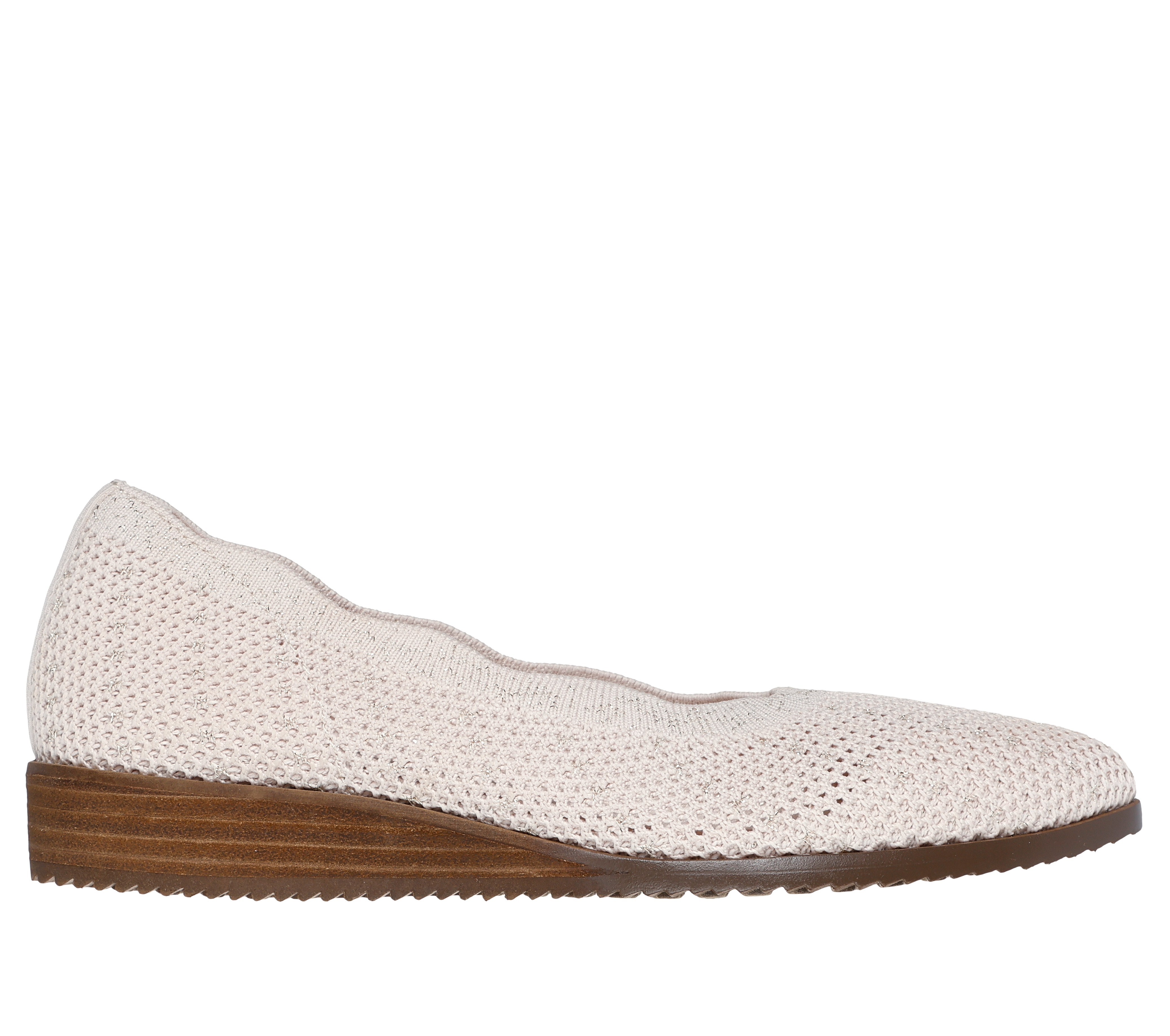 Skechers Women's Cleo Sawdust - Real Living Flats in Natural, Size 4.5 | Textile