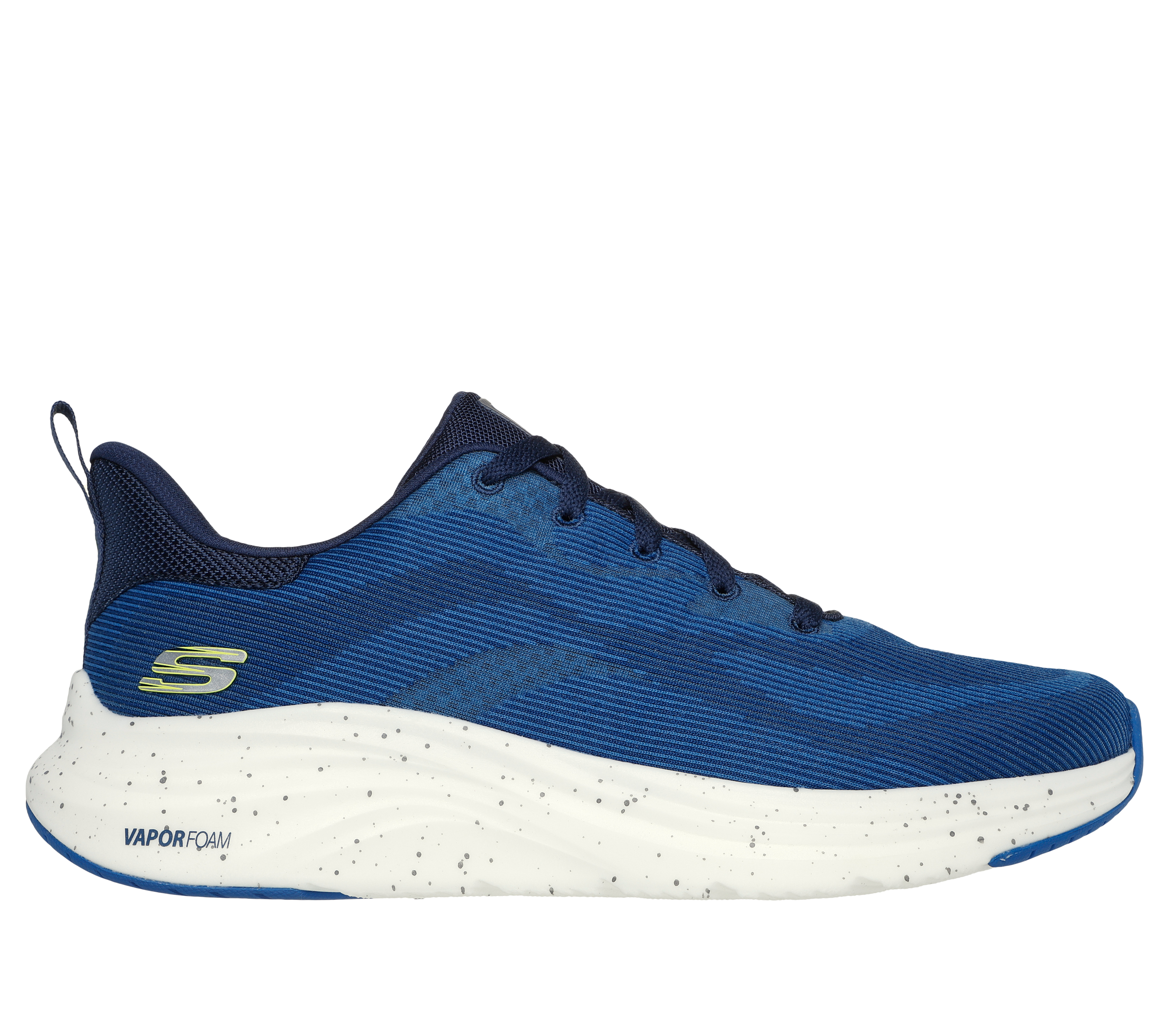 Skechers Men's Vapor Foam - Rouder Sneaker in Blue/Lime, Size 6.5 | Textile/Synthetic, Vegan, Machine Washable