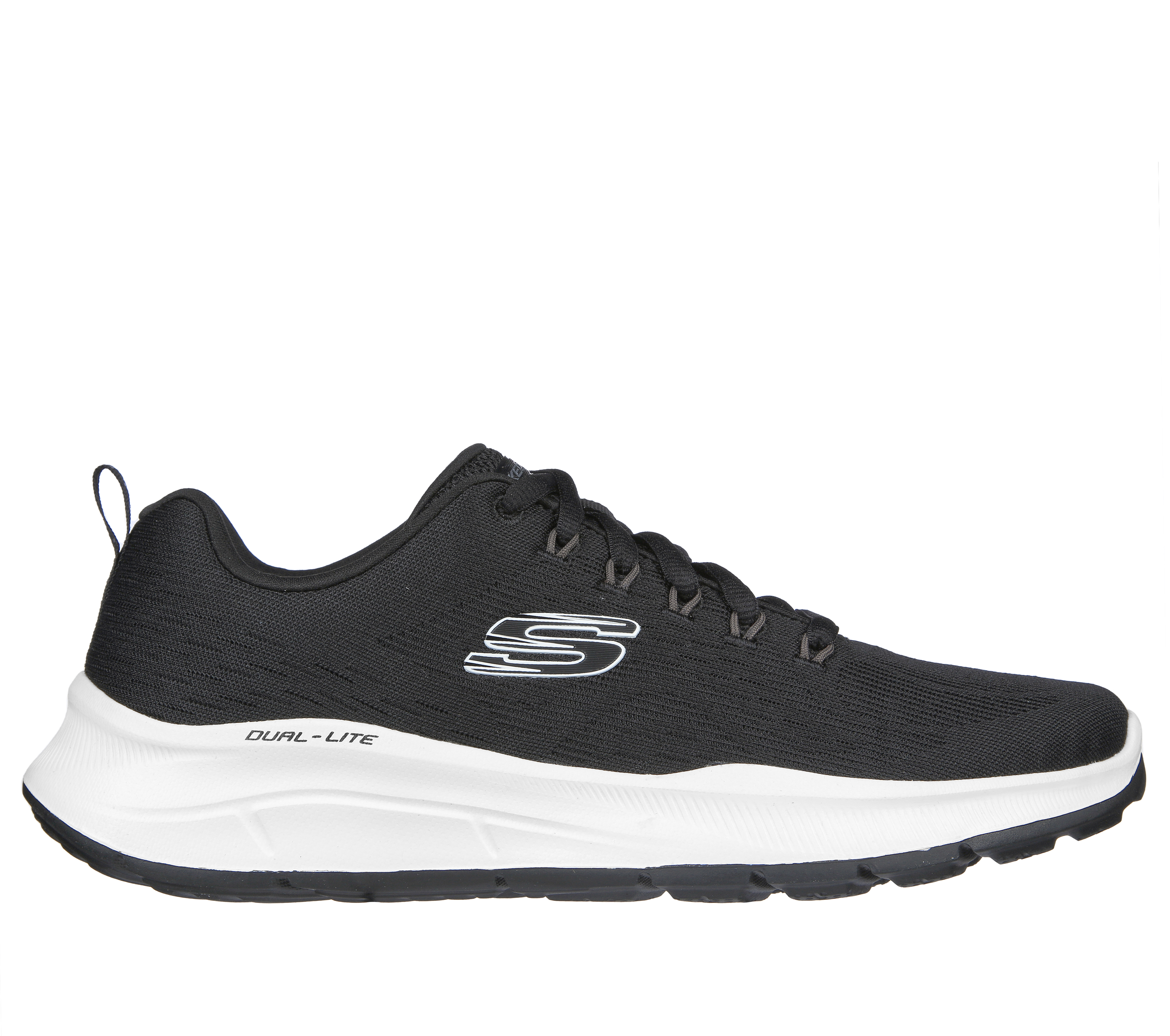 Skechers Men's Relaxed Fit: Equalizer 5.0 Sneaker in Black/White, Size 10 | Textile/Synthetic, Vegan, Machine Washable