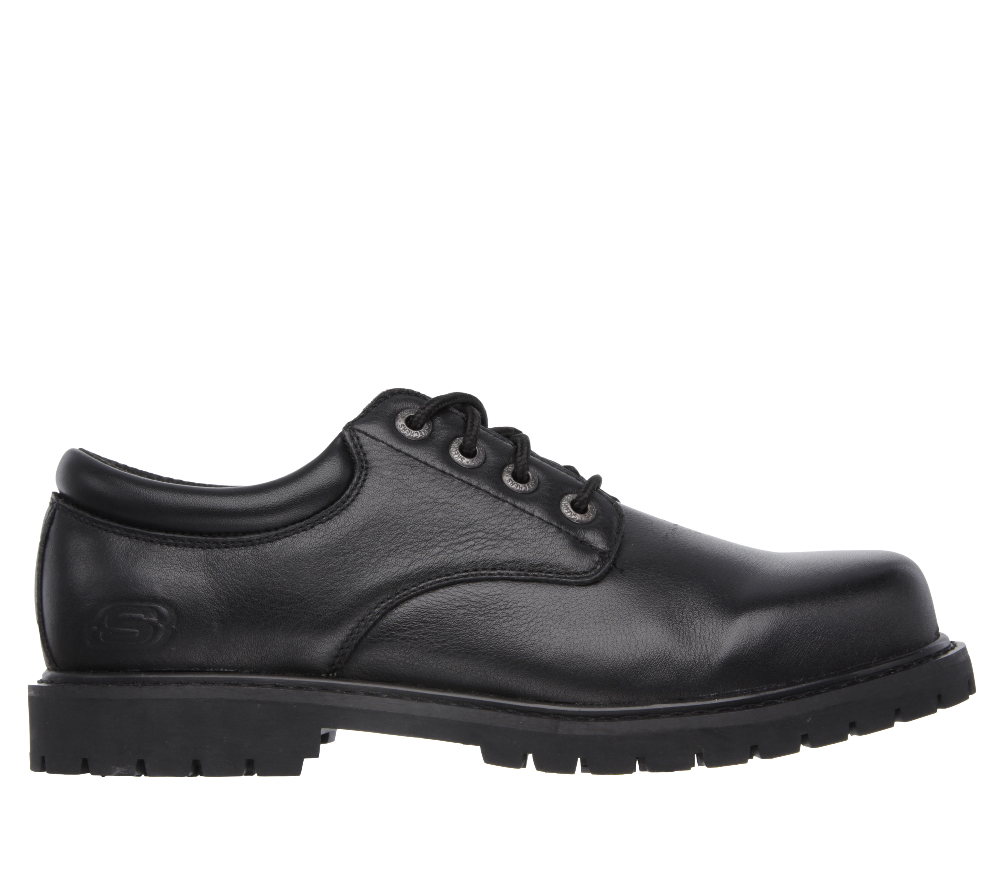 Skechers Men's Work Relaxed Fit: Cottonwood - Elks SR Shoes in Black, Size 11 | Leather/Synthetic