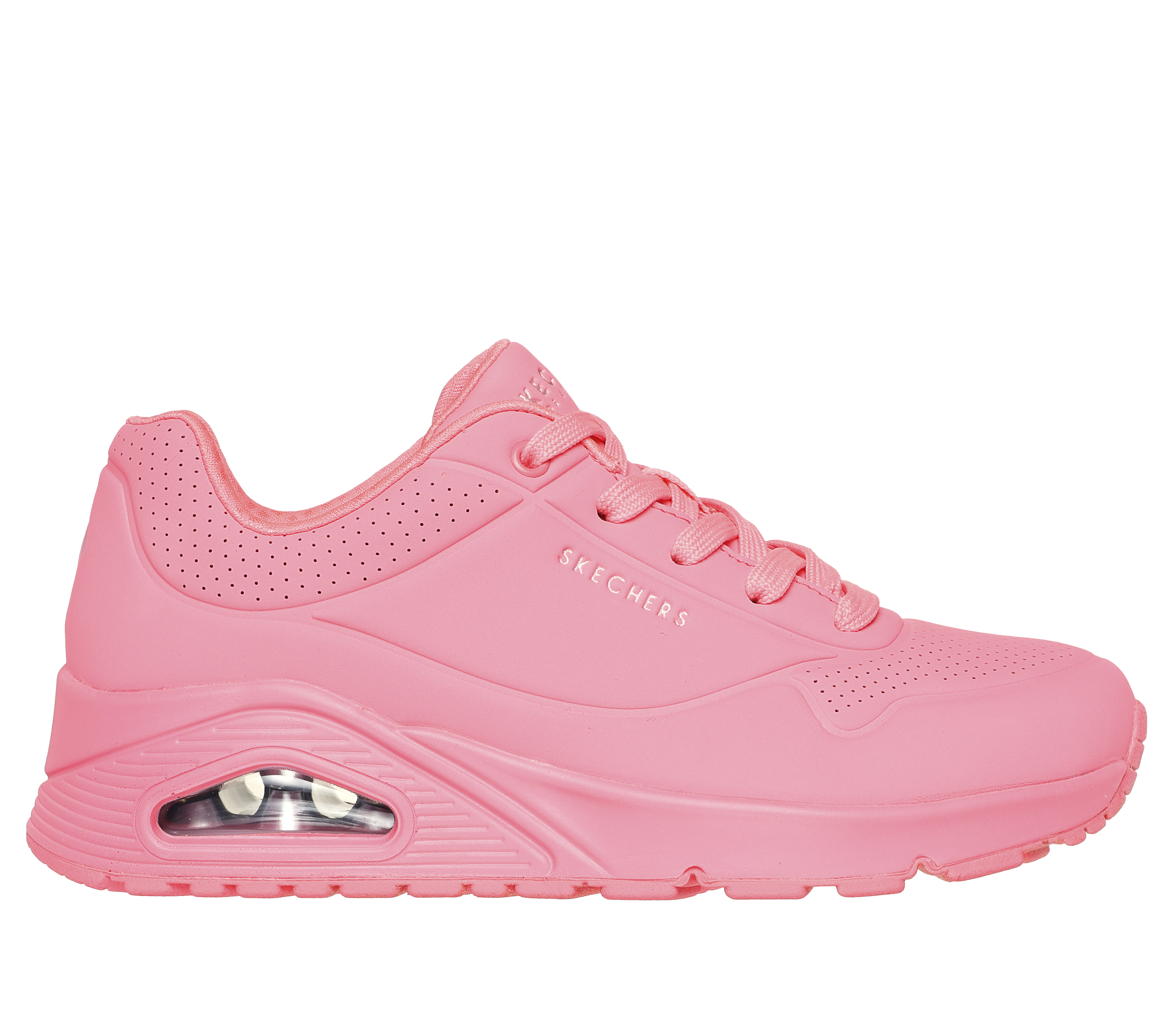 Skechers Women's Uno - Stand on Air Sneaker in Coral, Size 3 | Textile/Synthetic