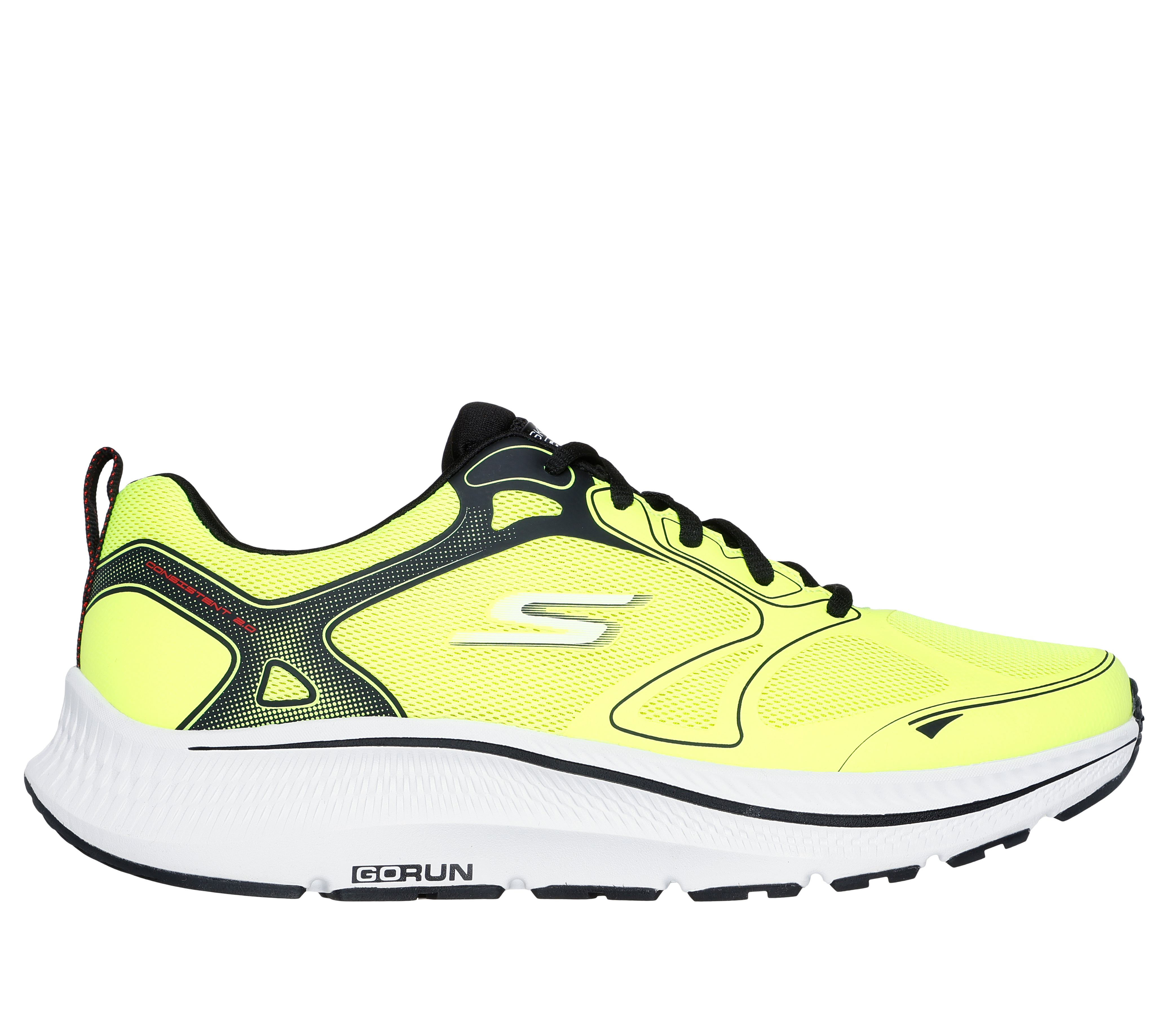 Skechers Men's GO RUN Consistent 2.0 - Haptic Vision Sneaker in Yellow/Black, Size 9 | Synthetic/Textile, Machine Washable