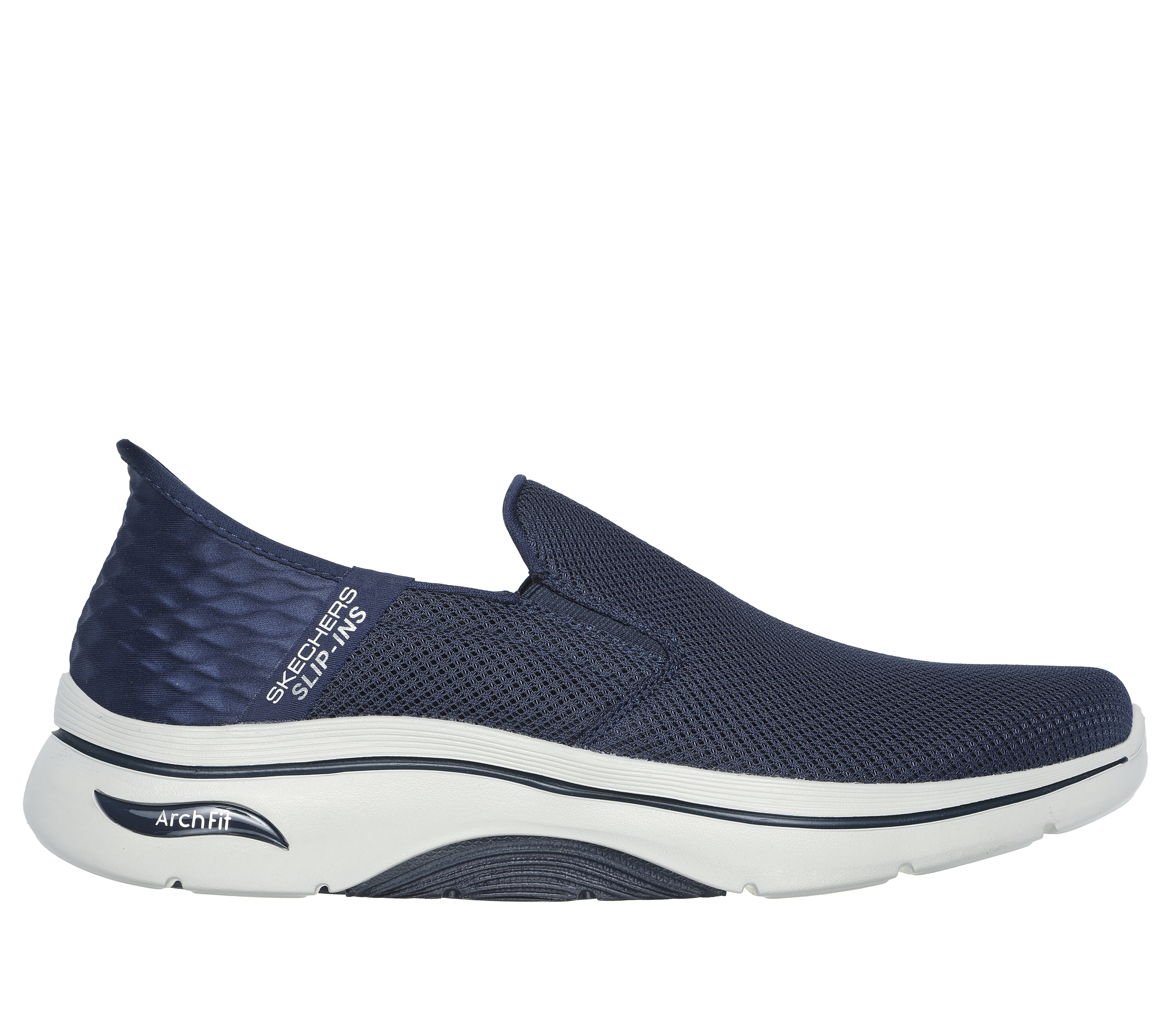 Skechers Men's Slip-ins: GO WALK AF 2.0 - Hands Free 2 Slip-On Shoes in Navy Blue, Size 9 | Textile/Synthetic, Vegan, Machine Washable , Arch Fit