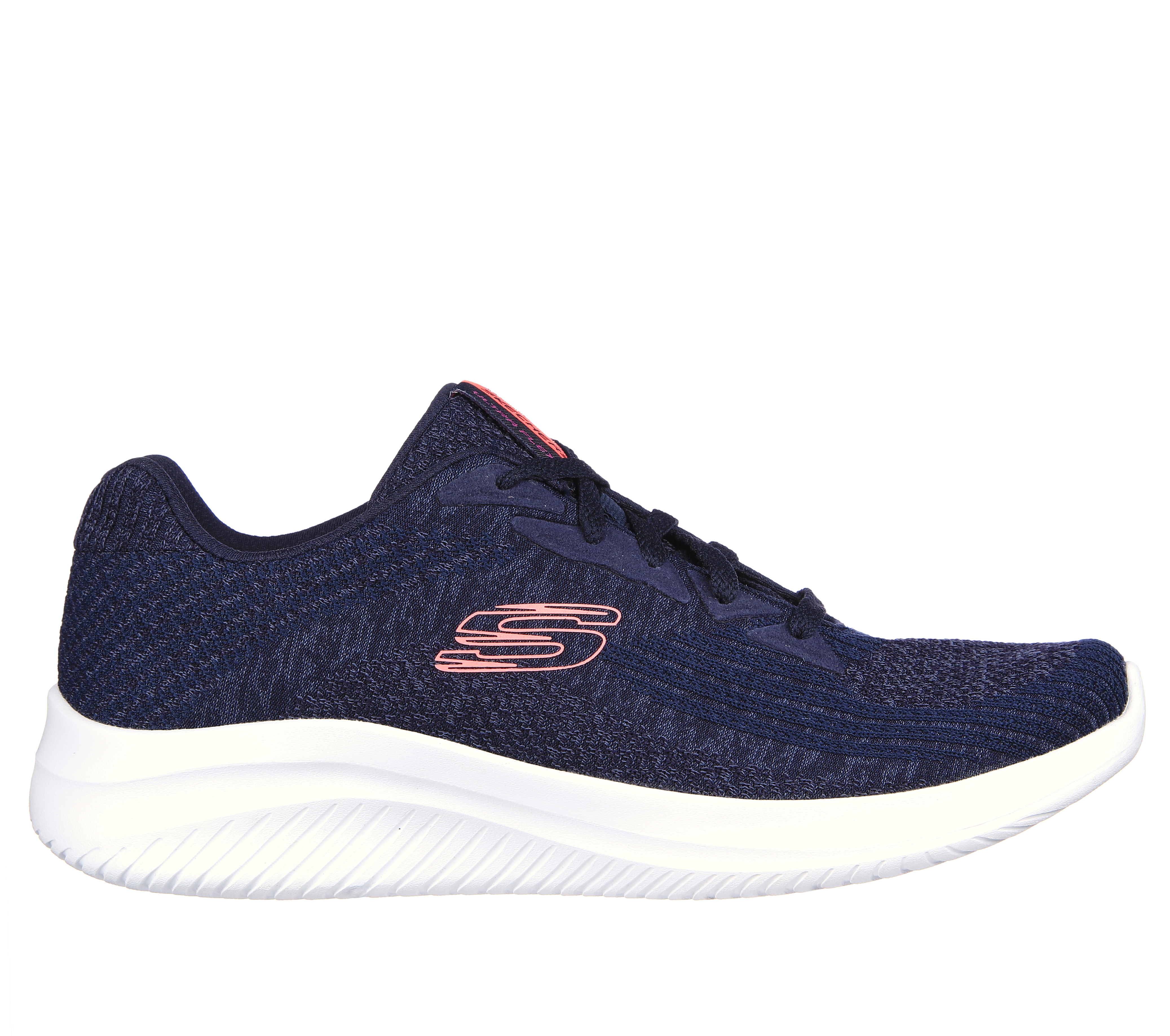 Skechers Women's Ultra Flex 3.0 - Best Time Sneaker in Navy Blue, Size 5 | Textile/Synthetic, Vegan, Machine Washable