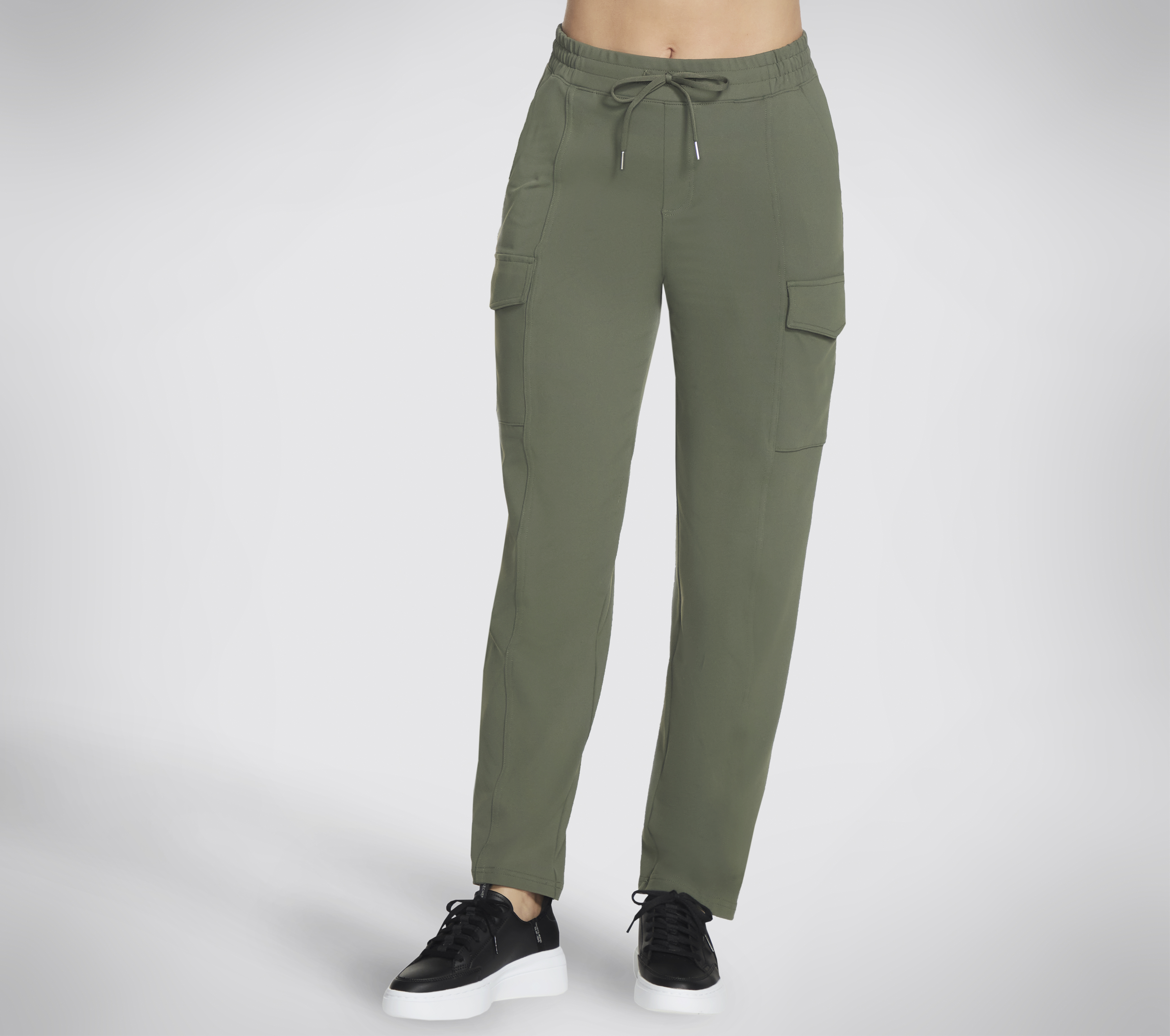 Skechers Women's Slip-ins Cargo Pant in Olive/Black, Size XL | Nylon/Spandex