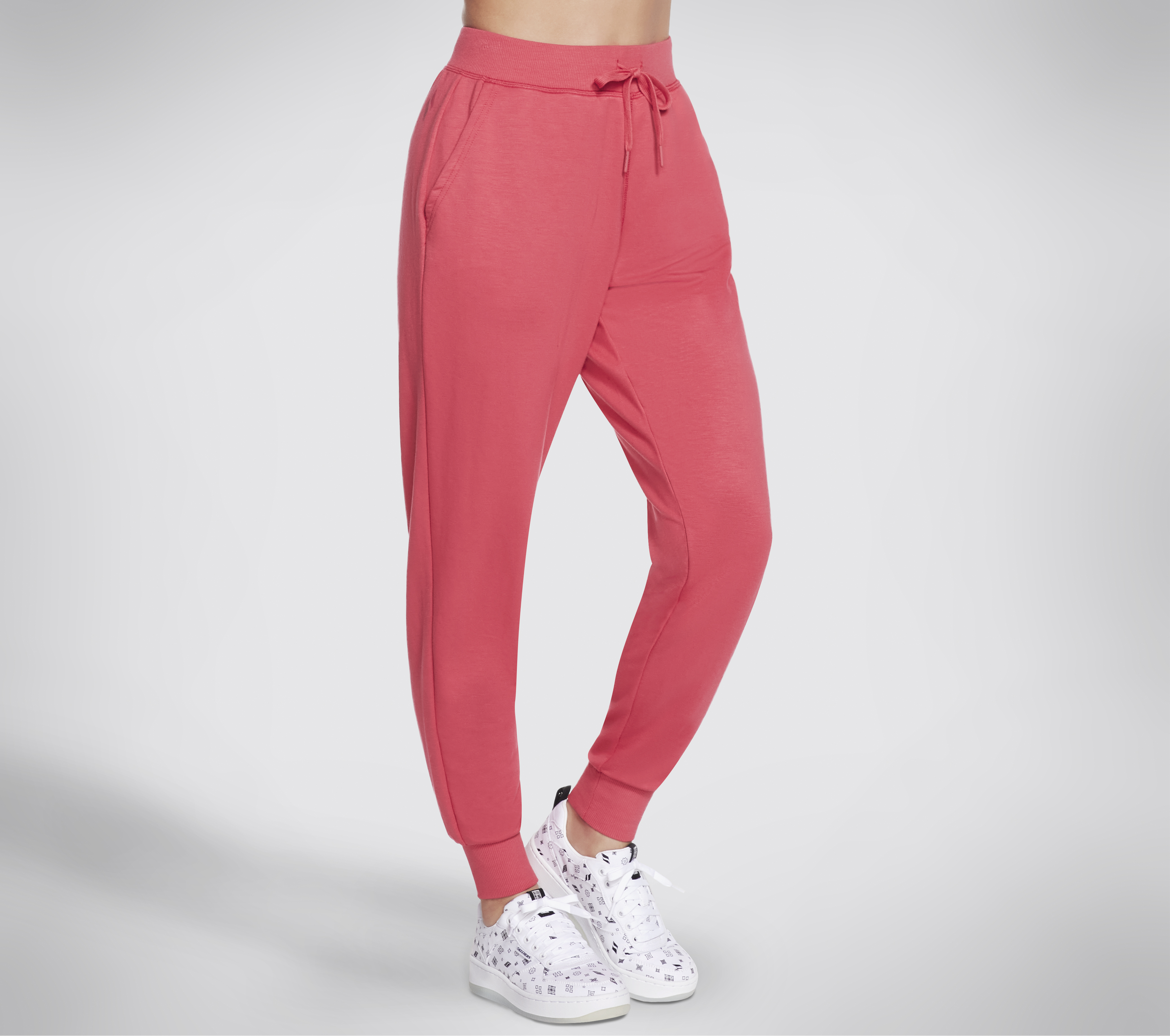 Skechers Women's SKECHLUXE Restful Jogger Pant in Red/Pink, Size Small | Rayon/Polyester/Spandex