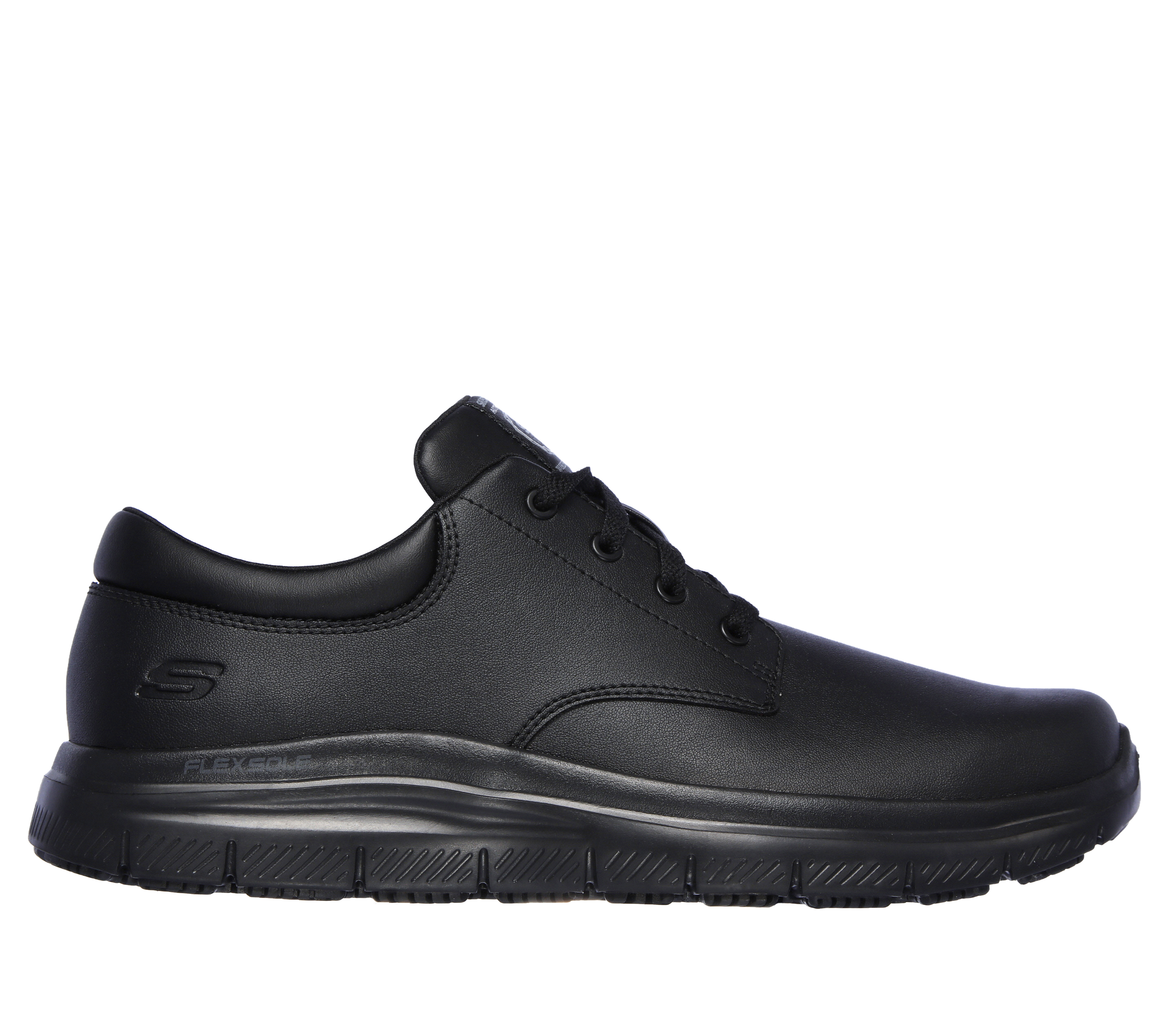 Skechers Men's Work Relaxed Fit: Flex Advantage - Fourche SR Sneaker in Black, Size 6 | Leather