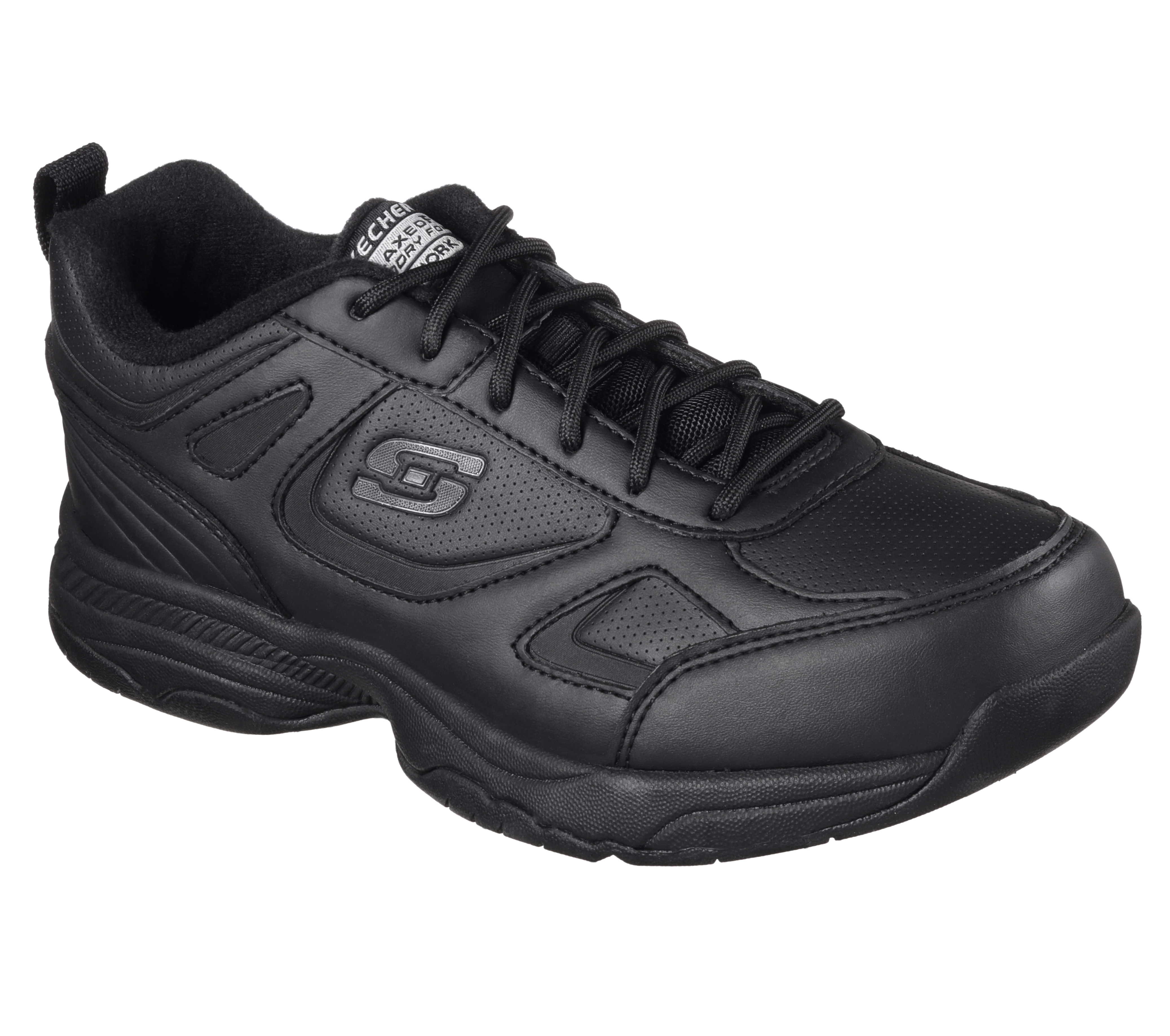 Solid deals black skechers