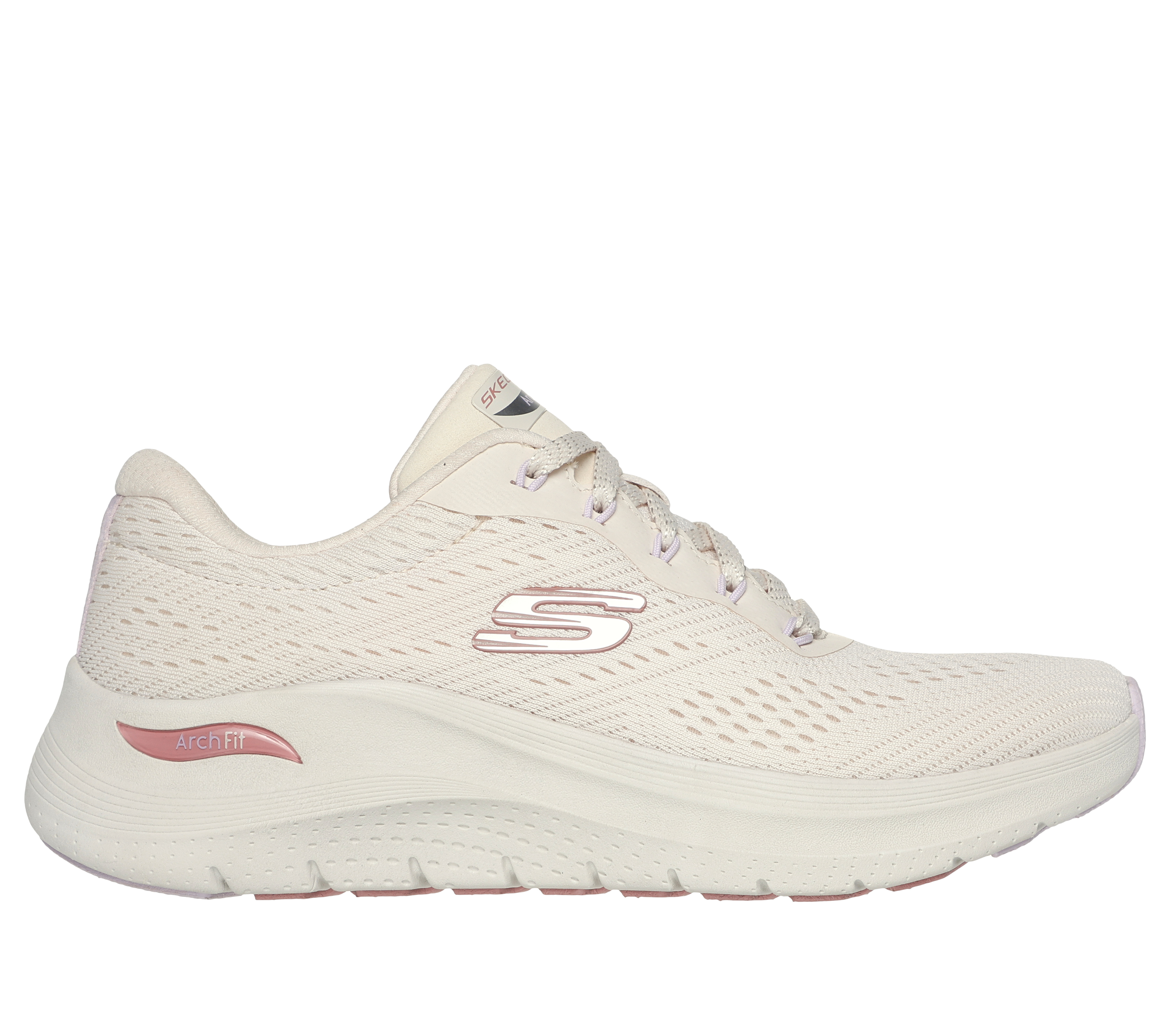 Skechers Women's Arch Fit 2.0 - Big League Sneaker in Natural, Size 7 | Textile/Synthetic, Vegan, Machine Washable