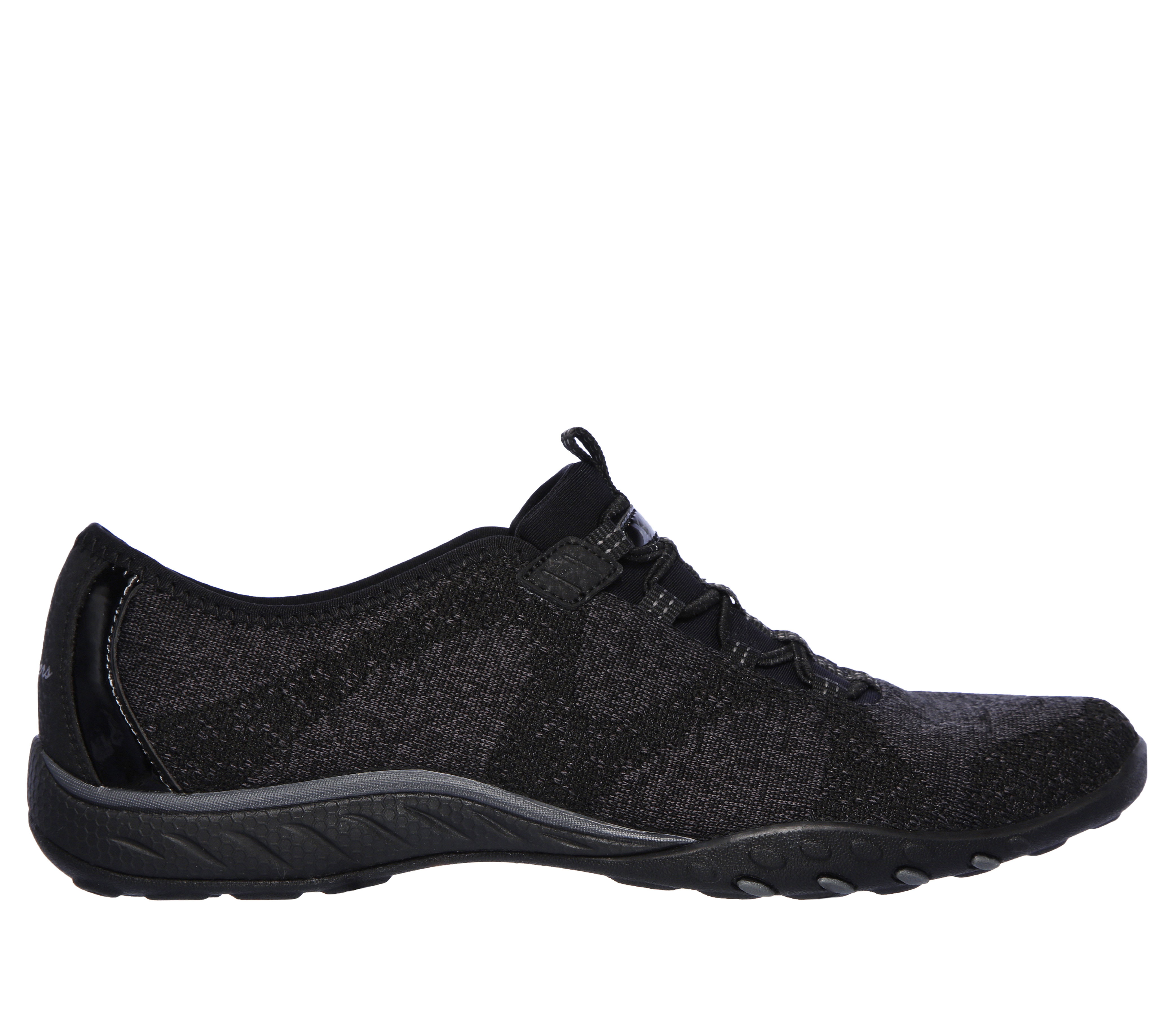 Skechers Women's Relaxed Fit: Breathe-Easy - Opportuknity Flats in Black, Size 7 Wide | Textile/Synthetic, Machine Washable