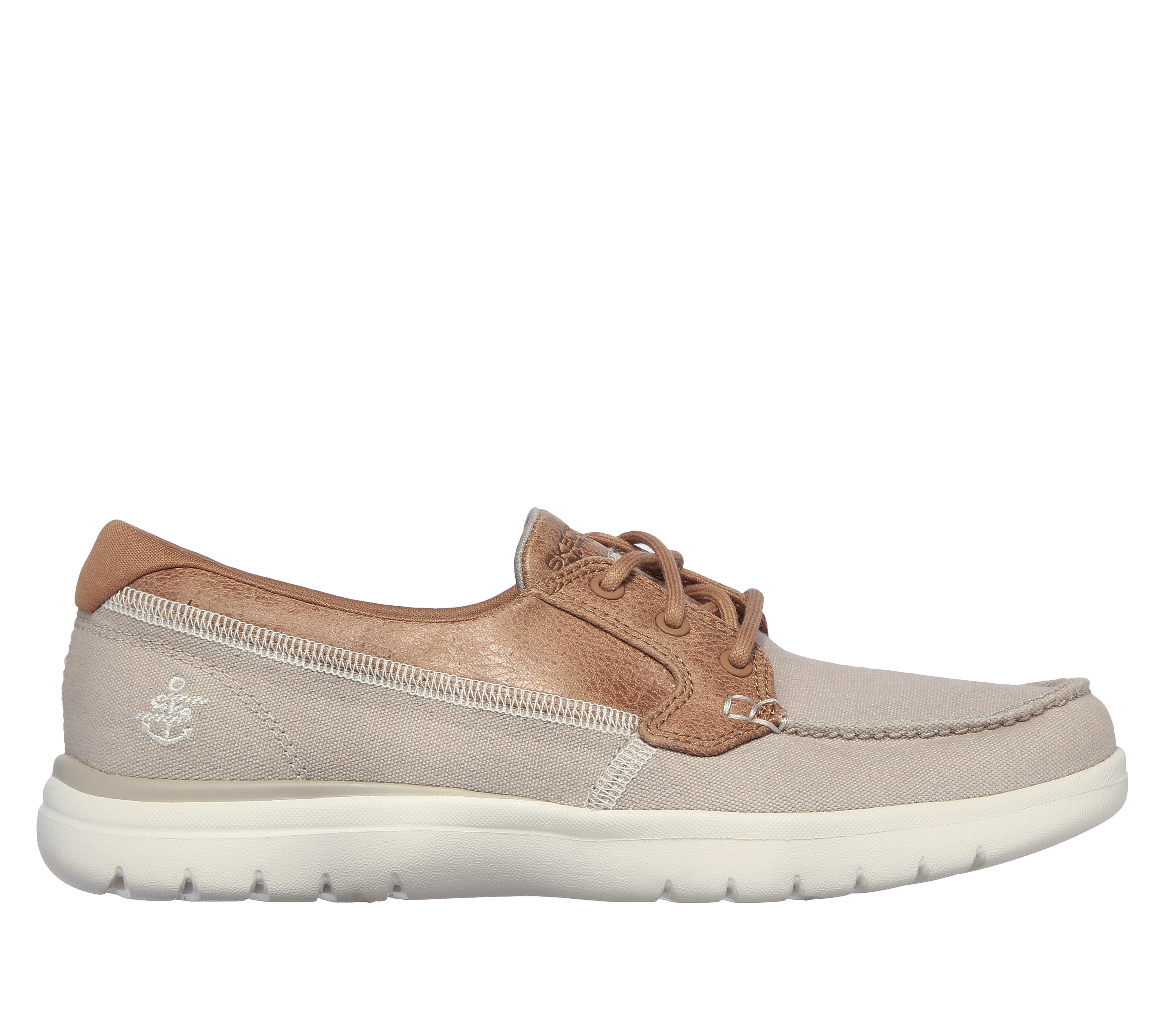 Skechers Women's On-the-GO Flex - Embark Shoes in Natural, Size 8 | Textile, Vegan, Machine Washable