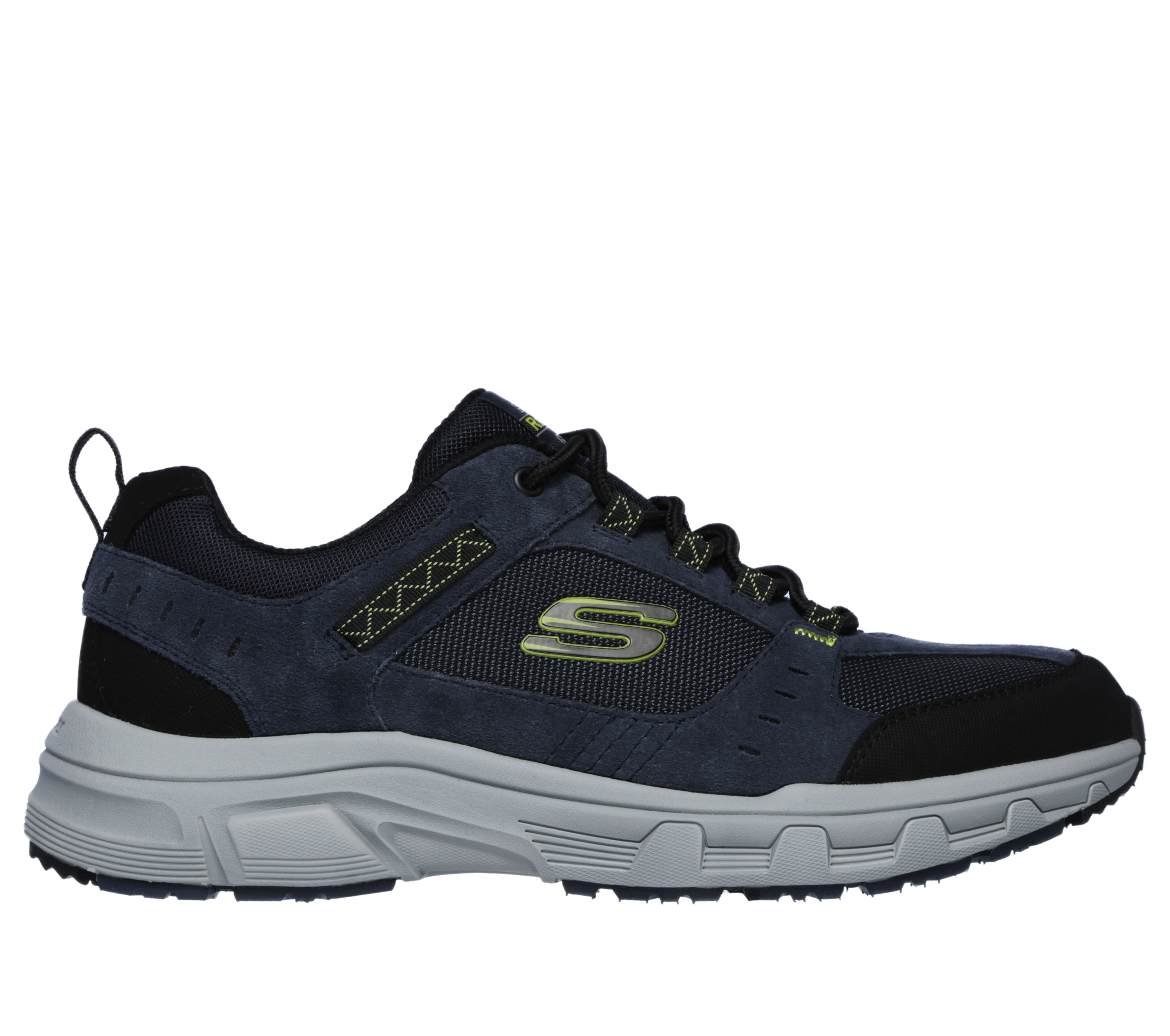 Skechers Men's Relaxed Fit: Oak Canyon Sneaker in Navy Blue/Lime, Size 13 | Leather/Textile/Synthetic