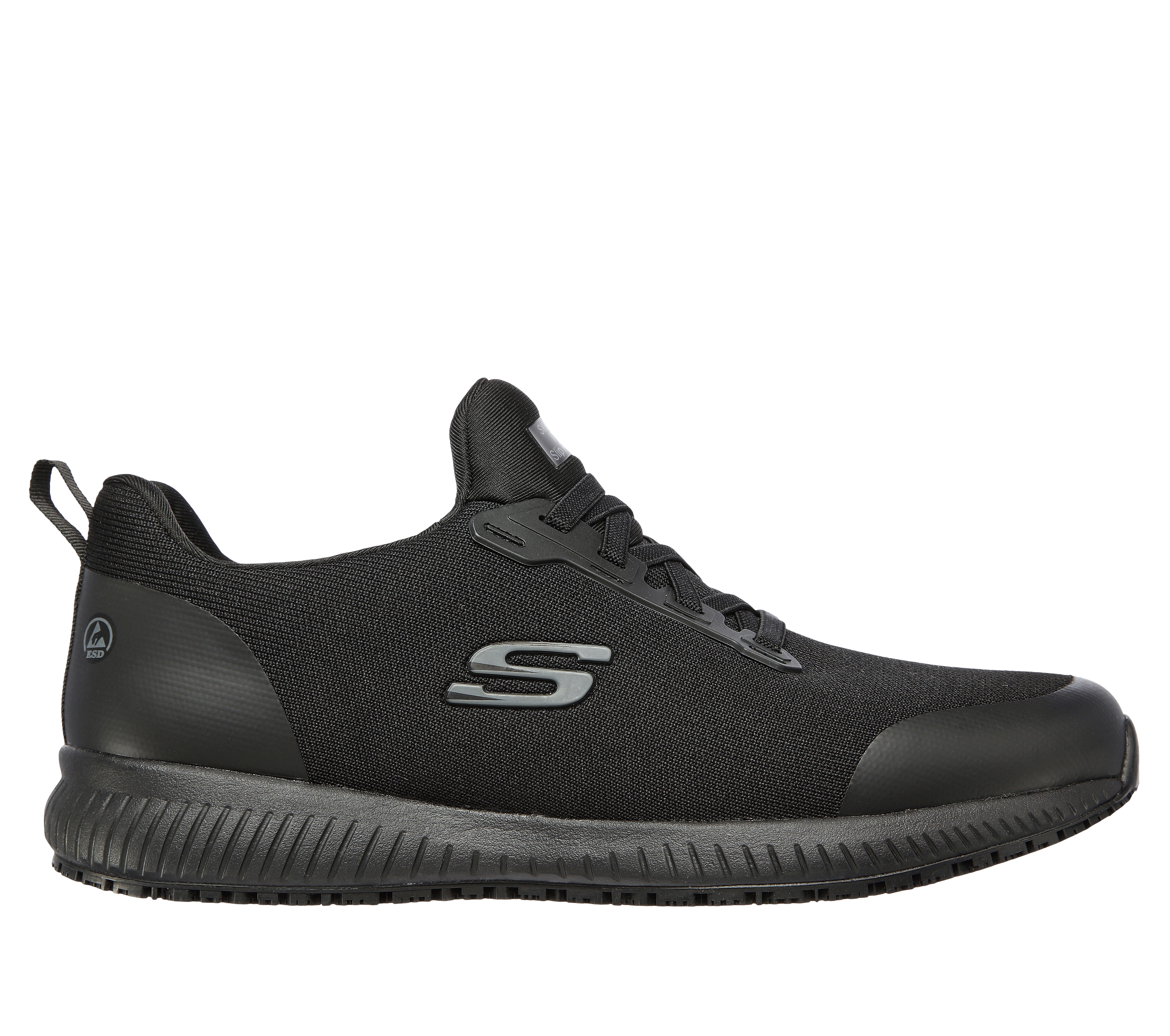 Skechers Men's Work: Squad SR - Myton Slip-On Shoes in Black, Size 9 | Textile/Synthetic