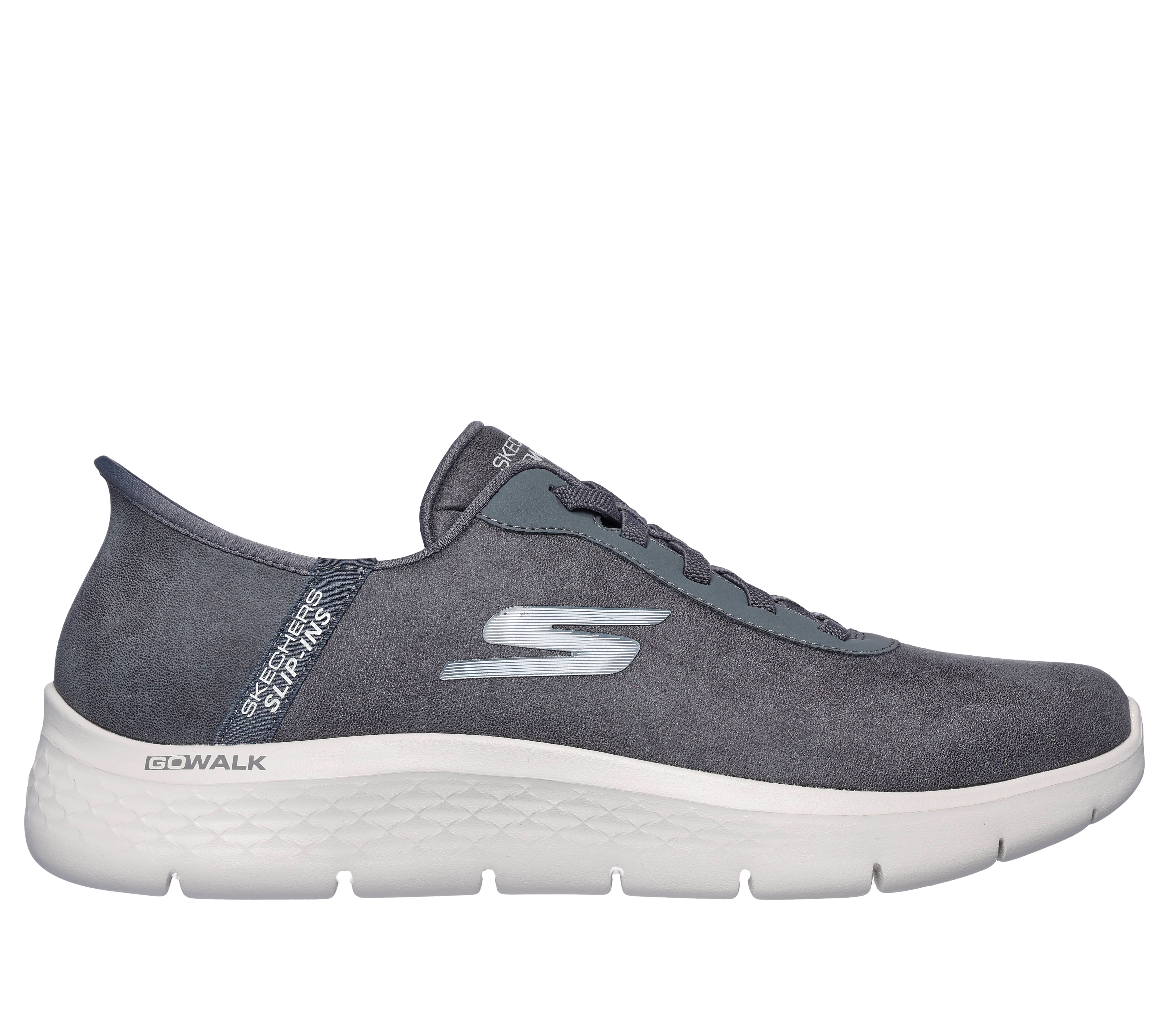 Skechers Men's Slip-ins: GO WALK Flex - Smooth Motion Sneaker in Gray, Size 7 | Textile/Synthetic