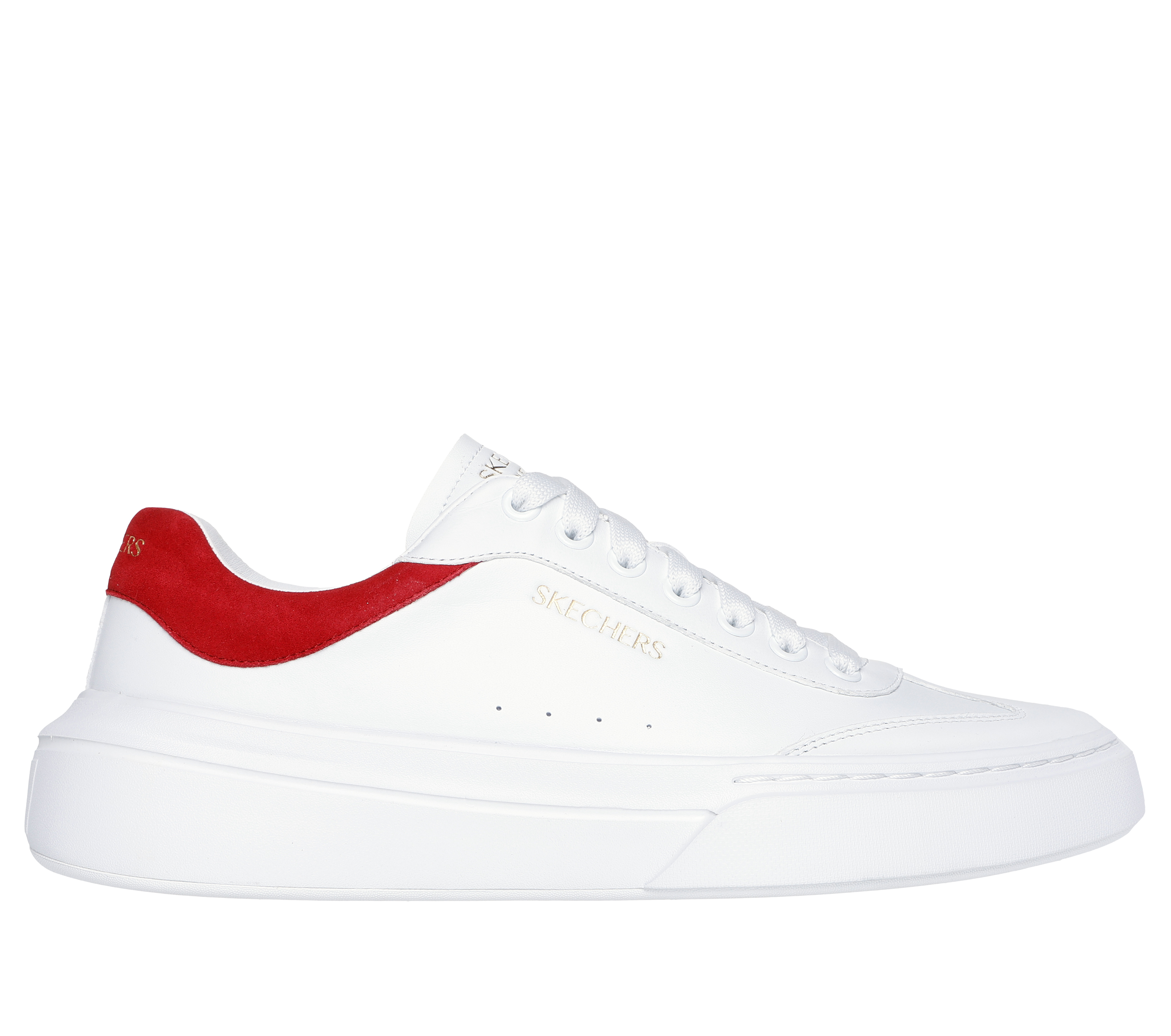 Skechers Men's Cordova Classic - Lighto Sneaker in White/Red, Size 7 | Leather/Synthetic