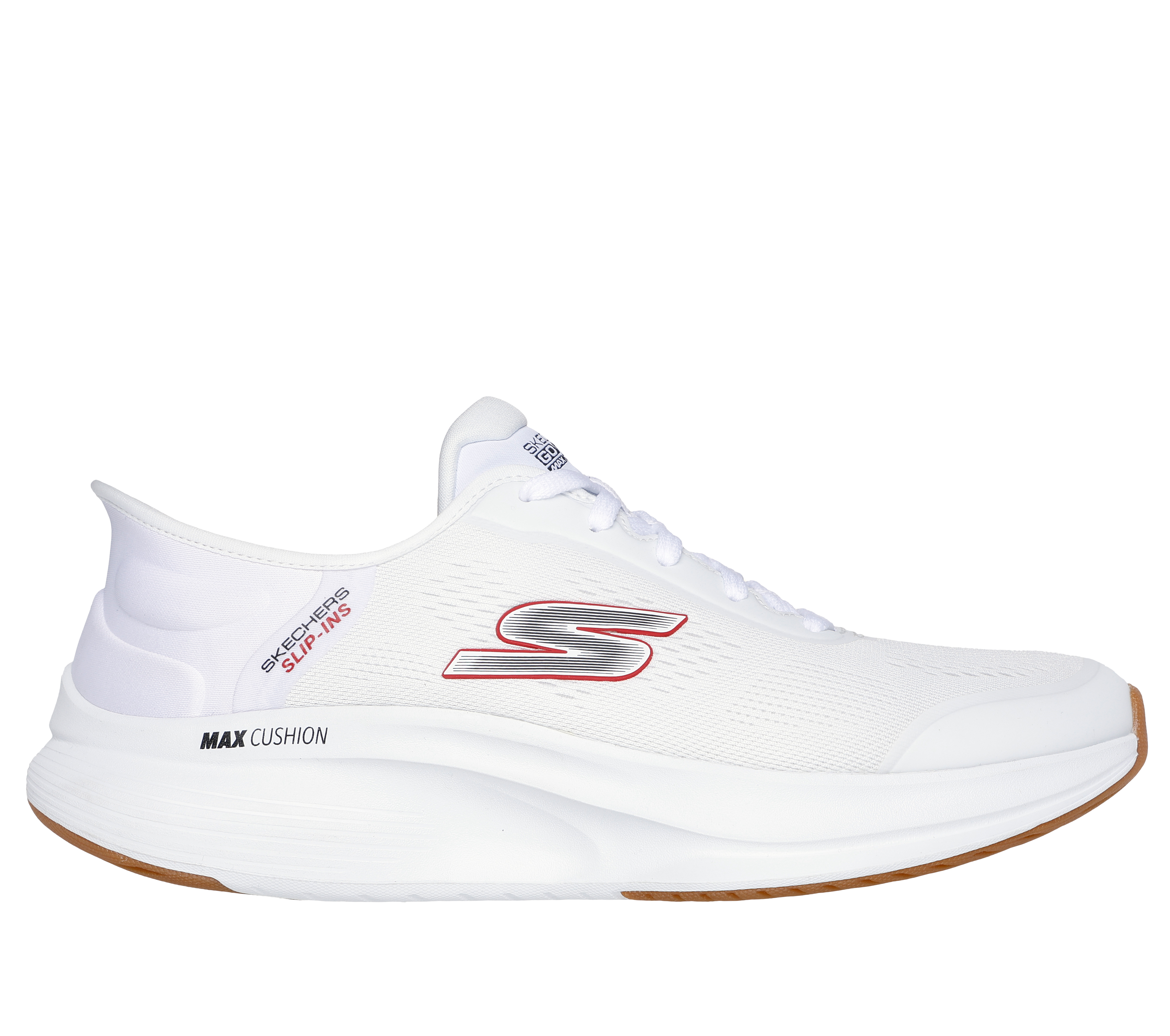 Skechers Men's Slip-ins: GO WALK Max Walker - Next Generation Sneaker in White, Size 6 | Textile/Synthetic, Machine Washable