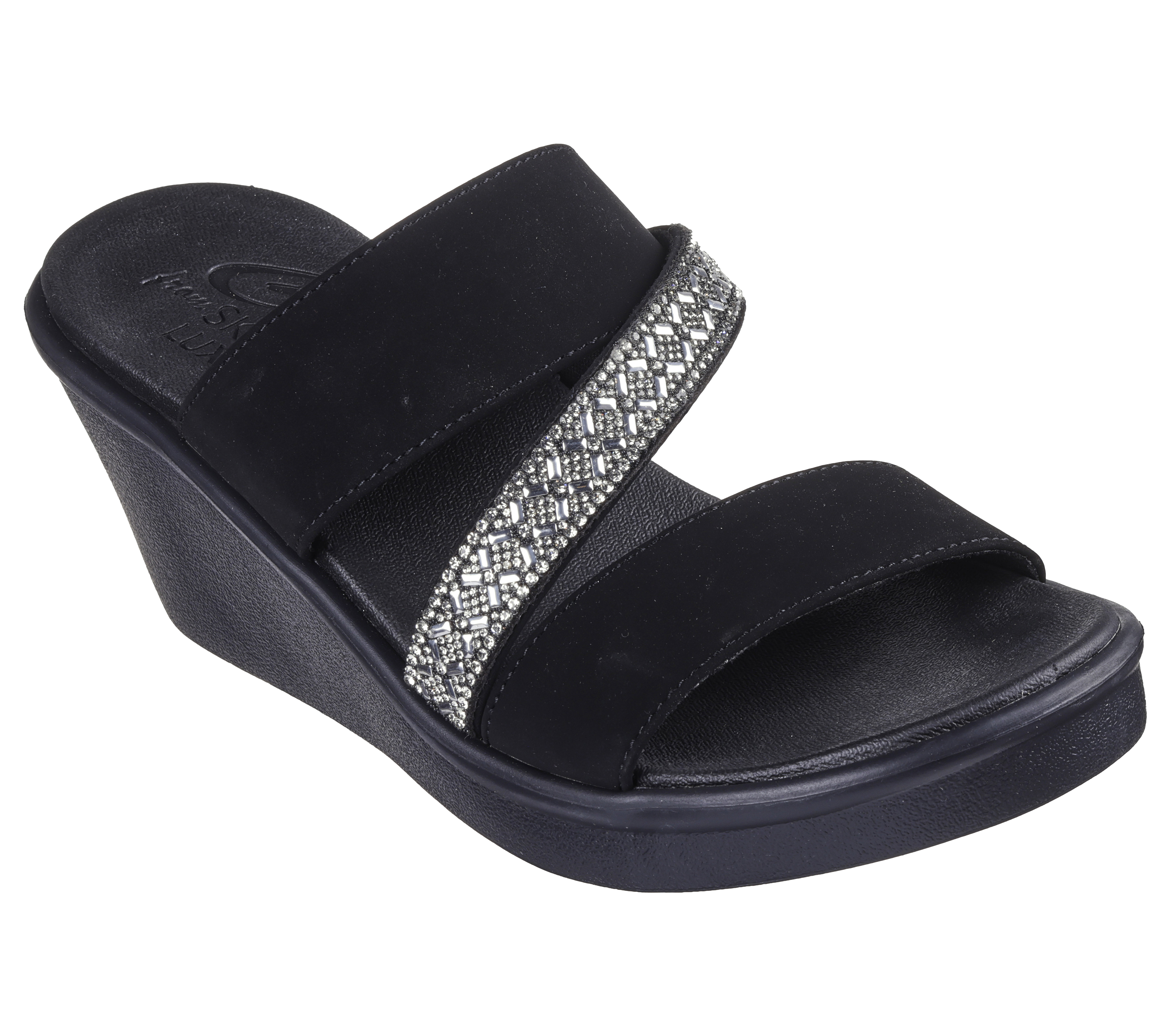 Skechers deals black wedges