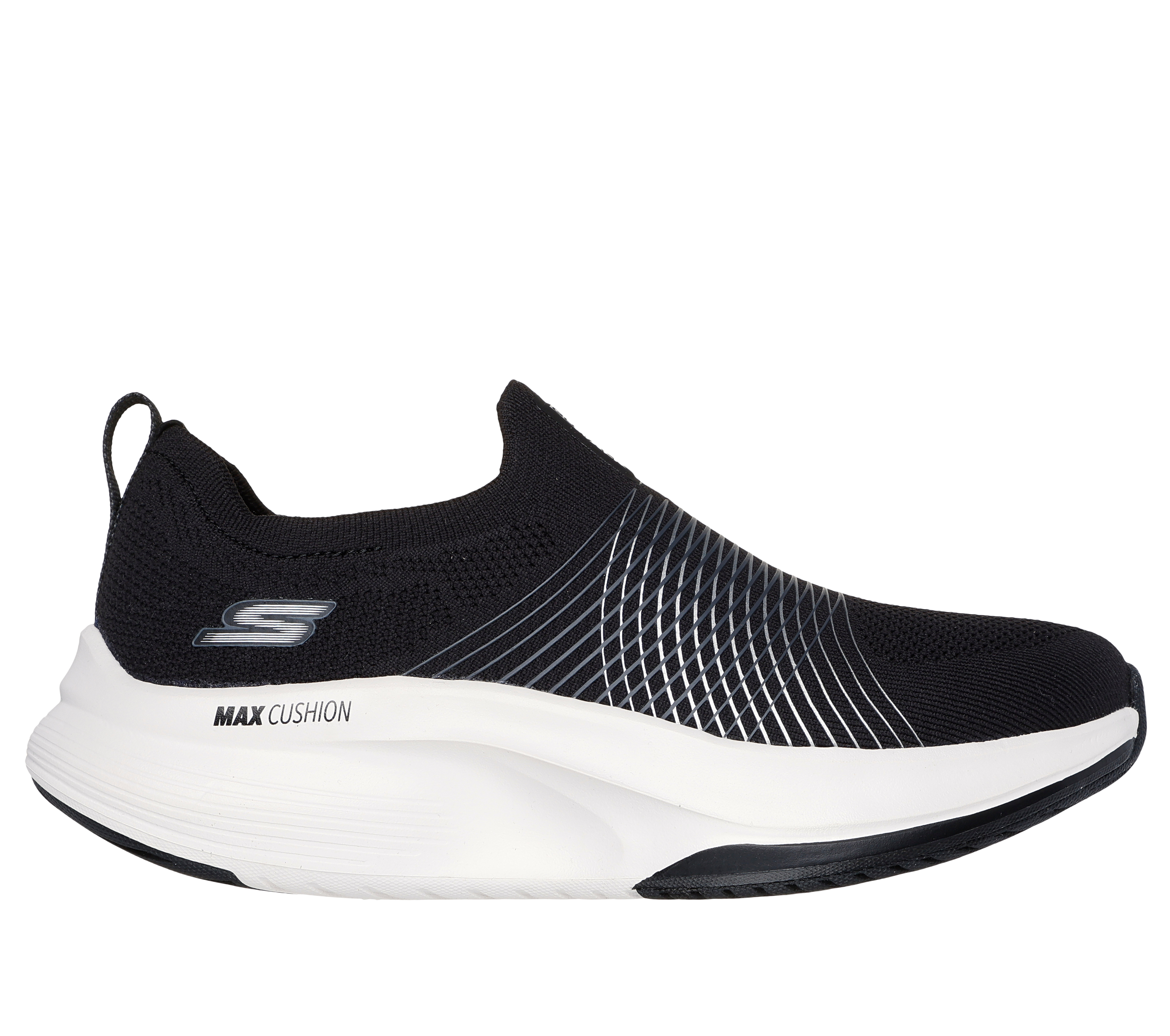 Skechers Women's GO WALK Max Walker - Sally Slip-On Shoes in Black/White, Size 7 | Textile/Synthetic, Machine Washable