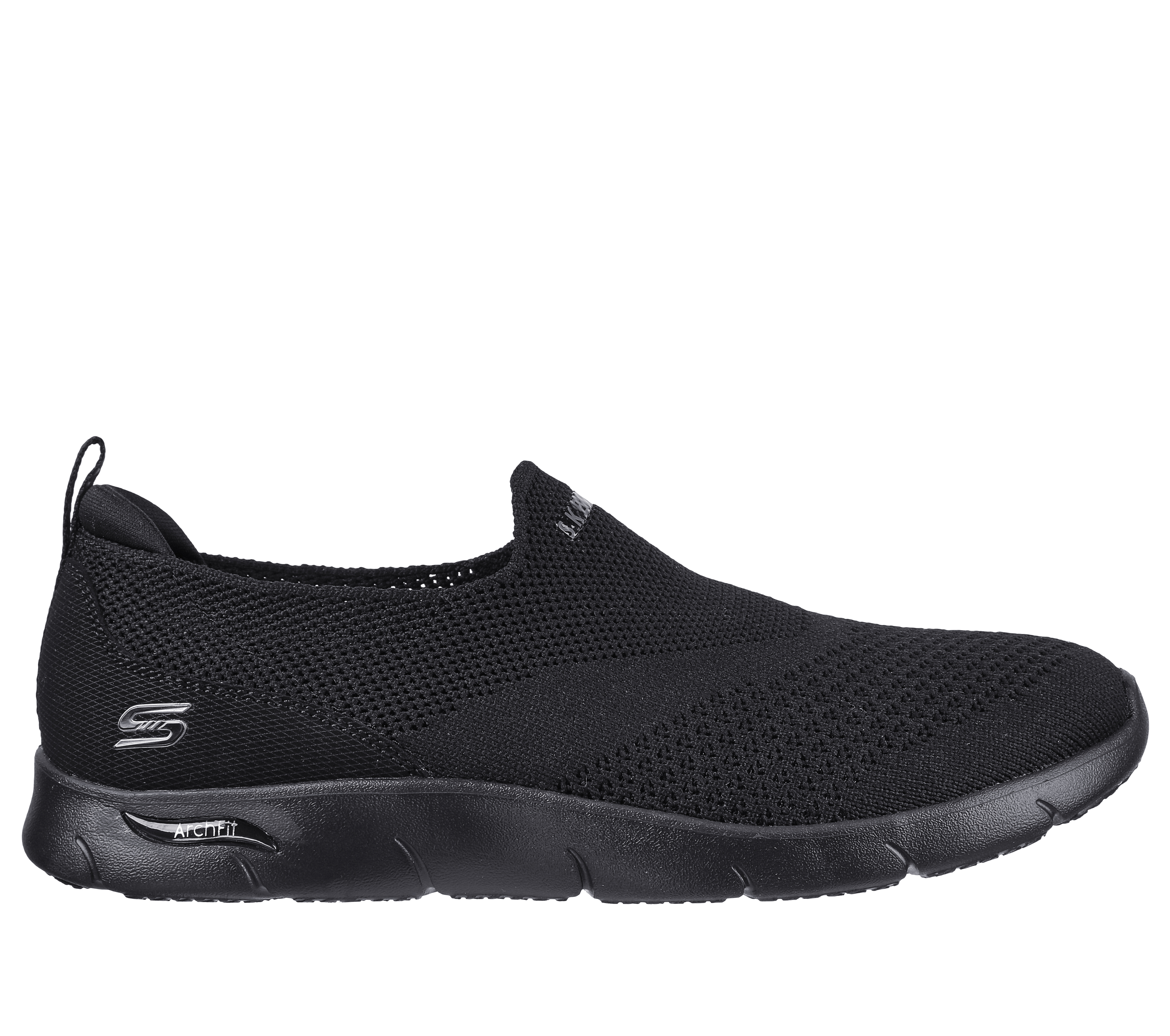 Skechers Women's Arch Fit Refine - Don't Go Slip-On Shoes in Black, Size 2 | Textile/Synthetic, Vegan, Machine Washable