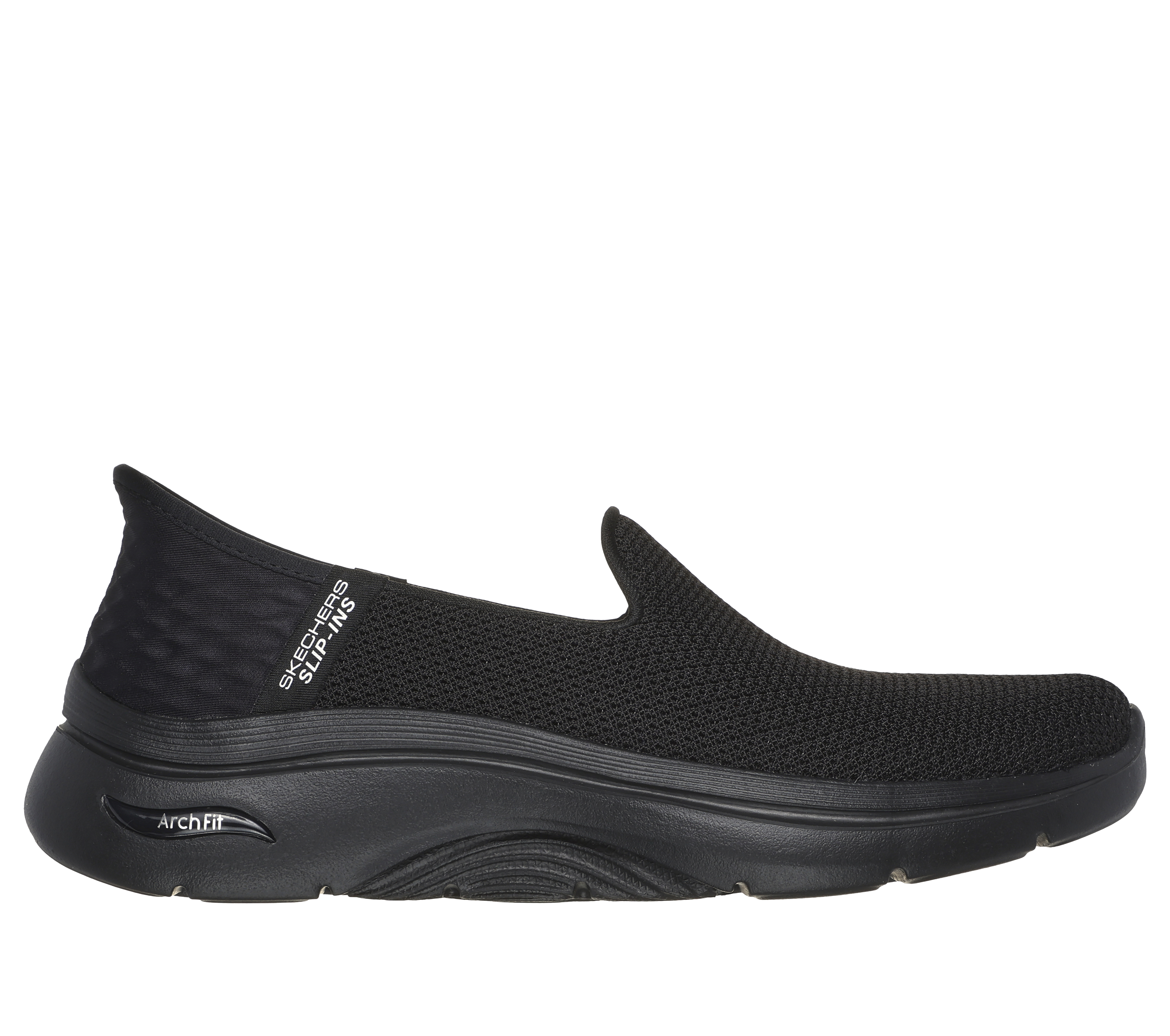 Skechers Women's Slip-Ins: GO WALK Arch Fit 2.0 - Delara Slip-On Shoes in Black, Size 7 | Textile/Synthetic, Vegan, Machine Washable