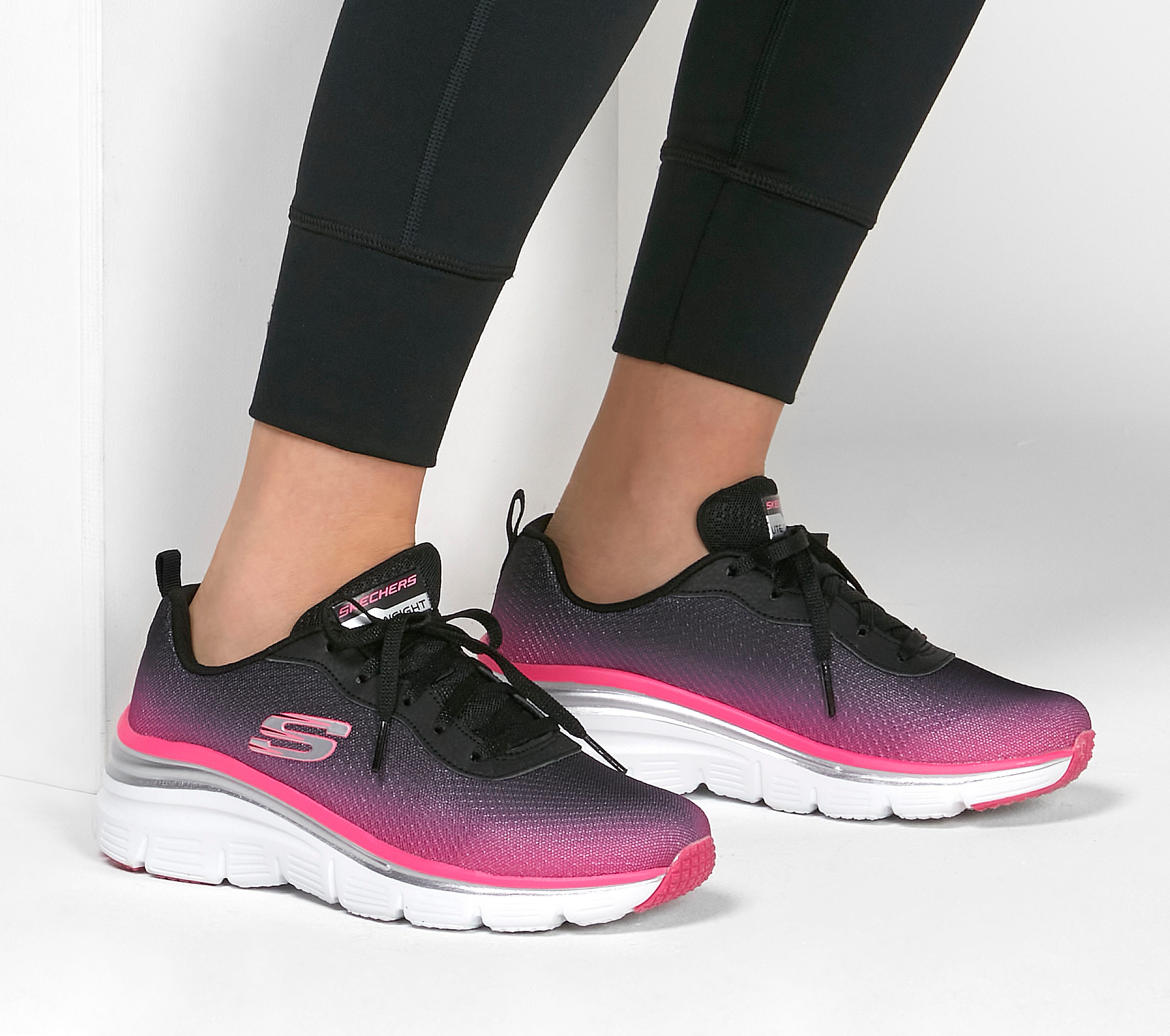 skechers fashion fit lace up trainers