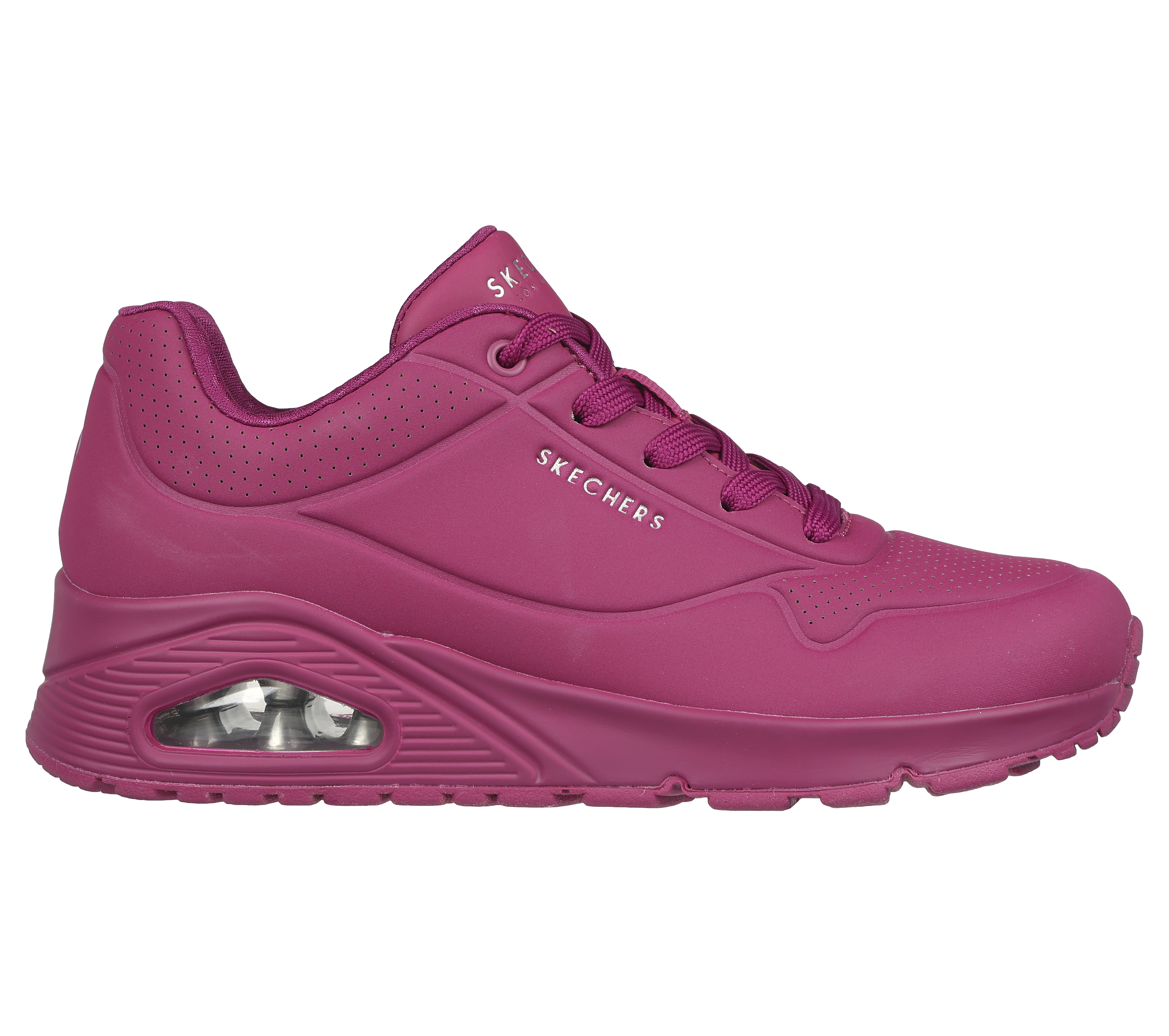 Skechers Women's Uno - Stand on Air Sneaker in Magenta, Size 2 | Textile/Synthetic