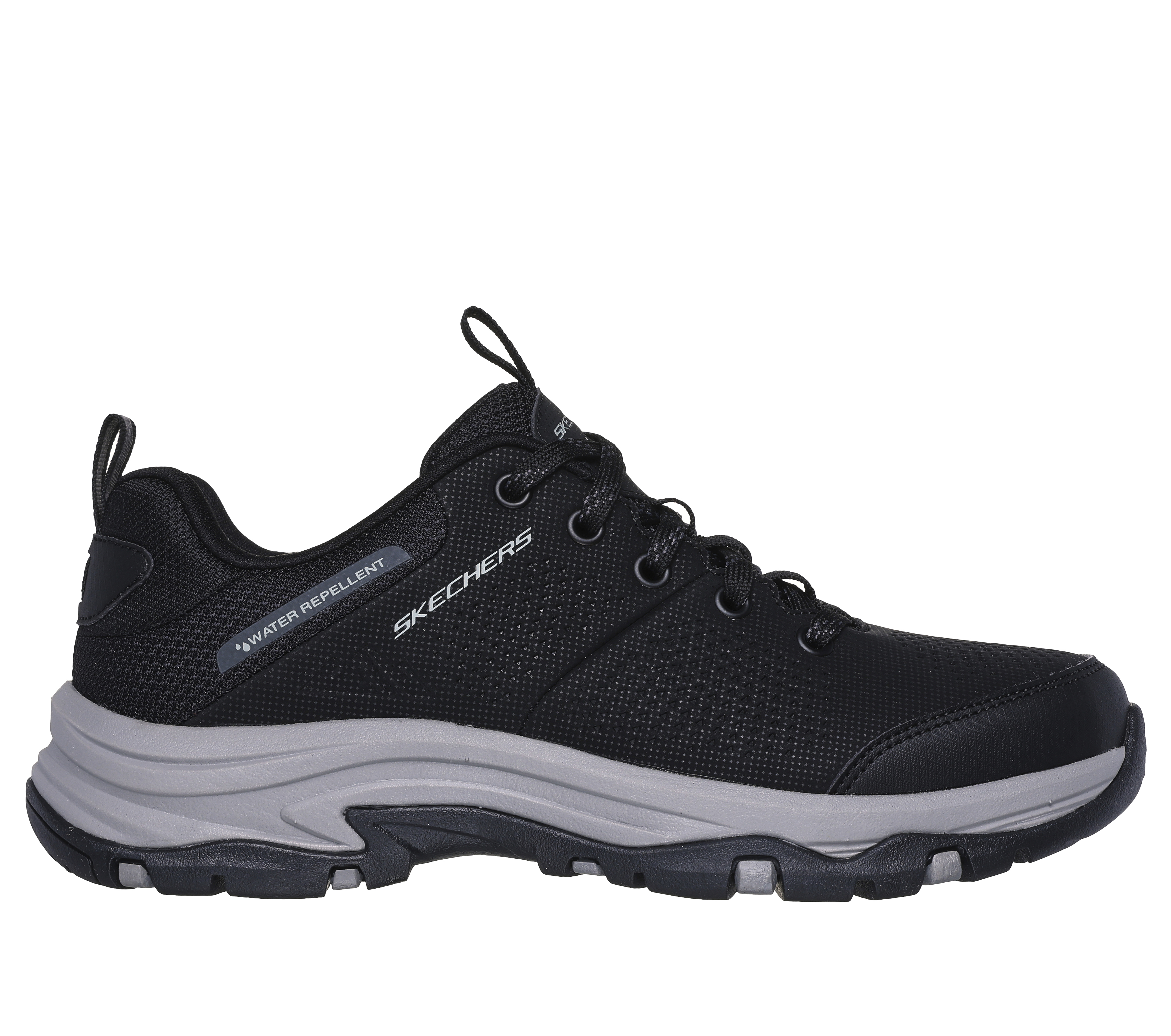 Skechers Women's Relaxed Fit: Trego - Trail Destiny Sneaker in Black/Charcoal, Size 6.5 Wide | Synthetic/Textile