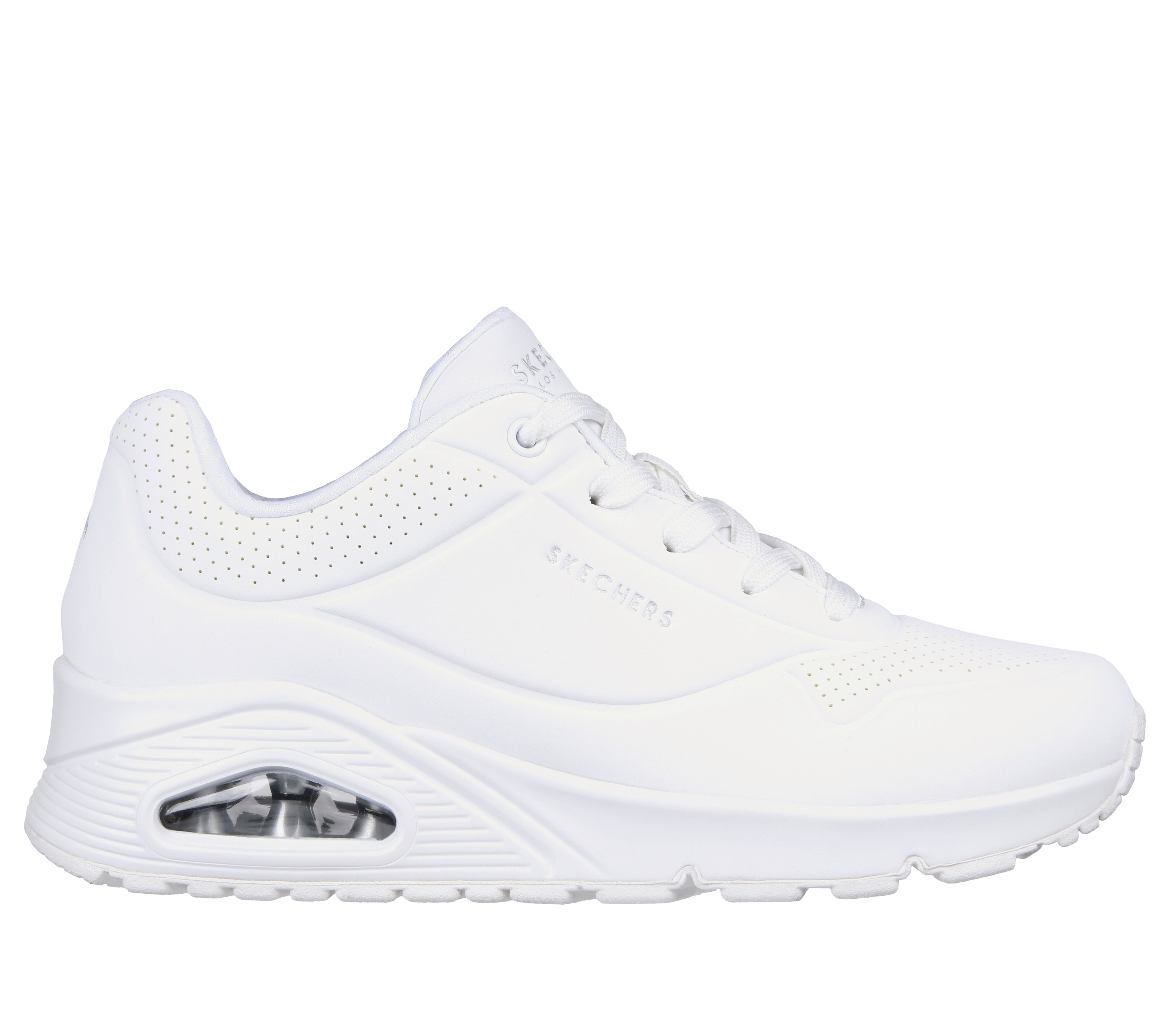 Skechers Women's Uno - Stand on Air Sneaker in White, Size 2 | Textile/Synthetic