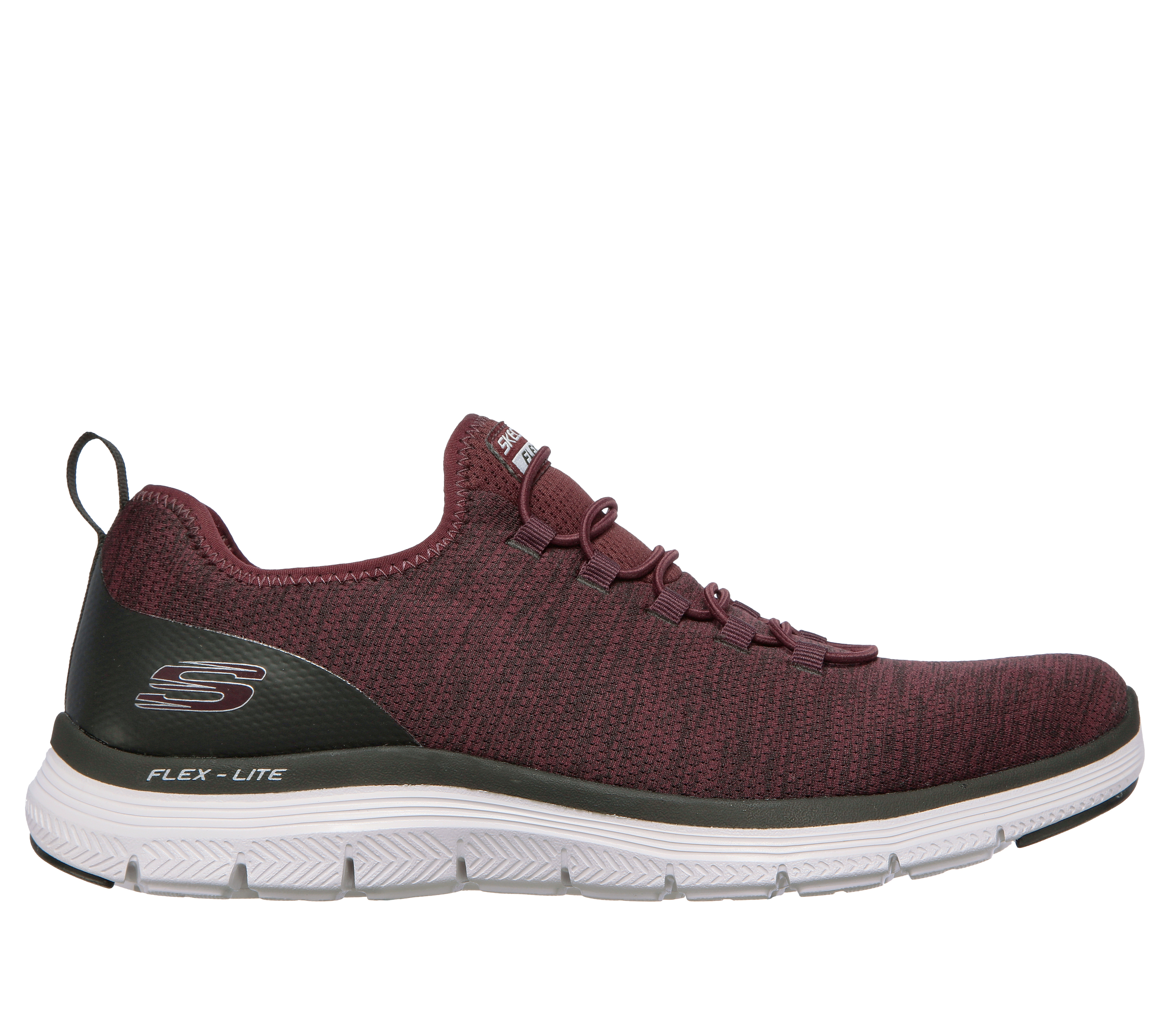 Skechers Men's Flex Advantage 4.0 - Contributor Sneaker in Burgundy, Size 10 Wide | Textile/Synthetic, Machine Washable