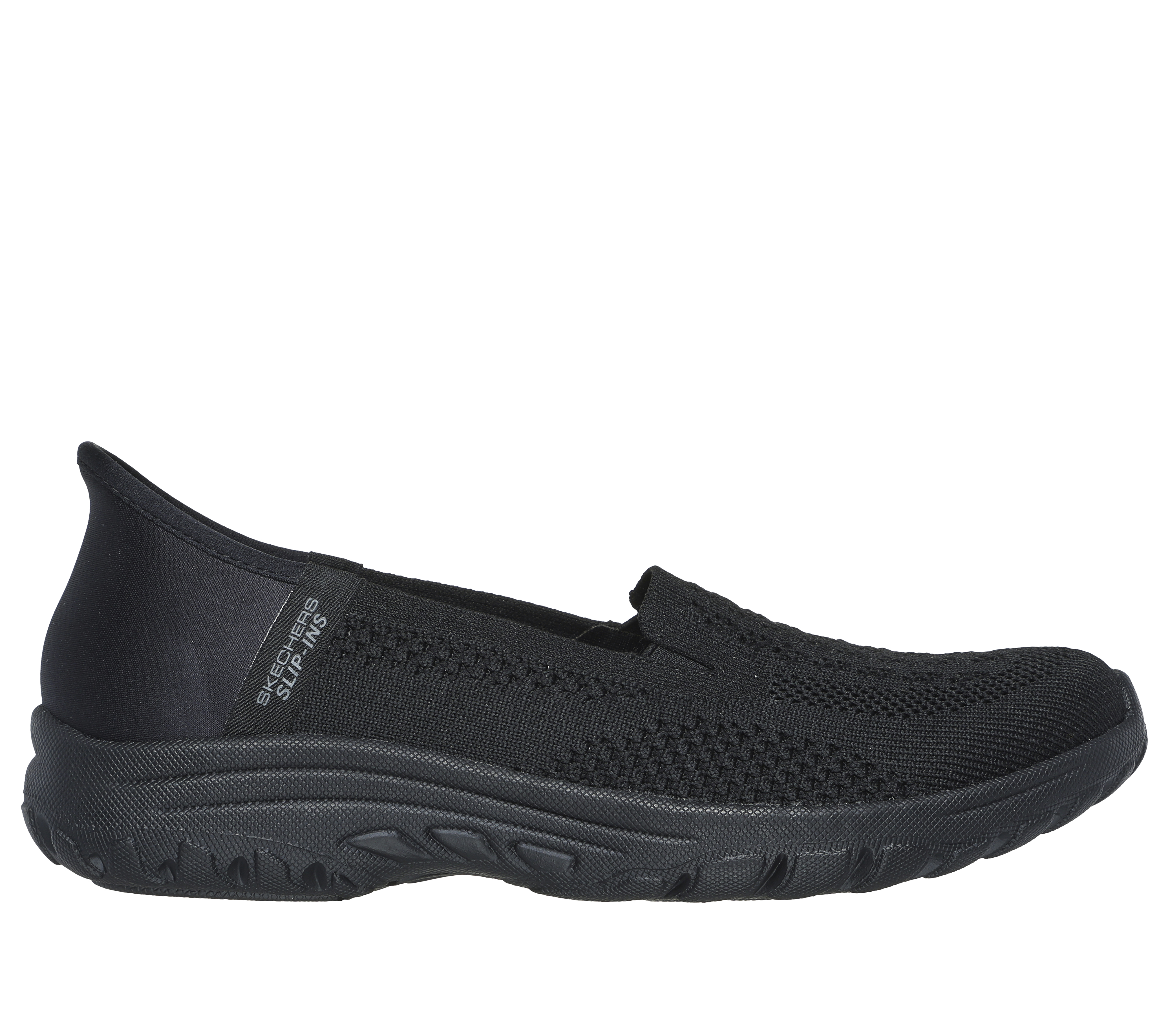 Skechers Women's Slip-ins: Reggae 2.0 - Sunny Sky Slip-On Shoes in Black, Size 5 | Textile/Synthetic, Vegan, Machine Washable