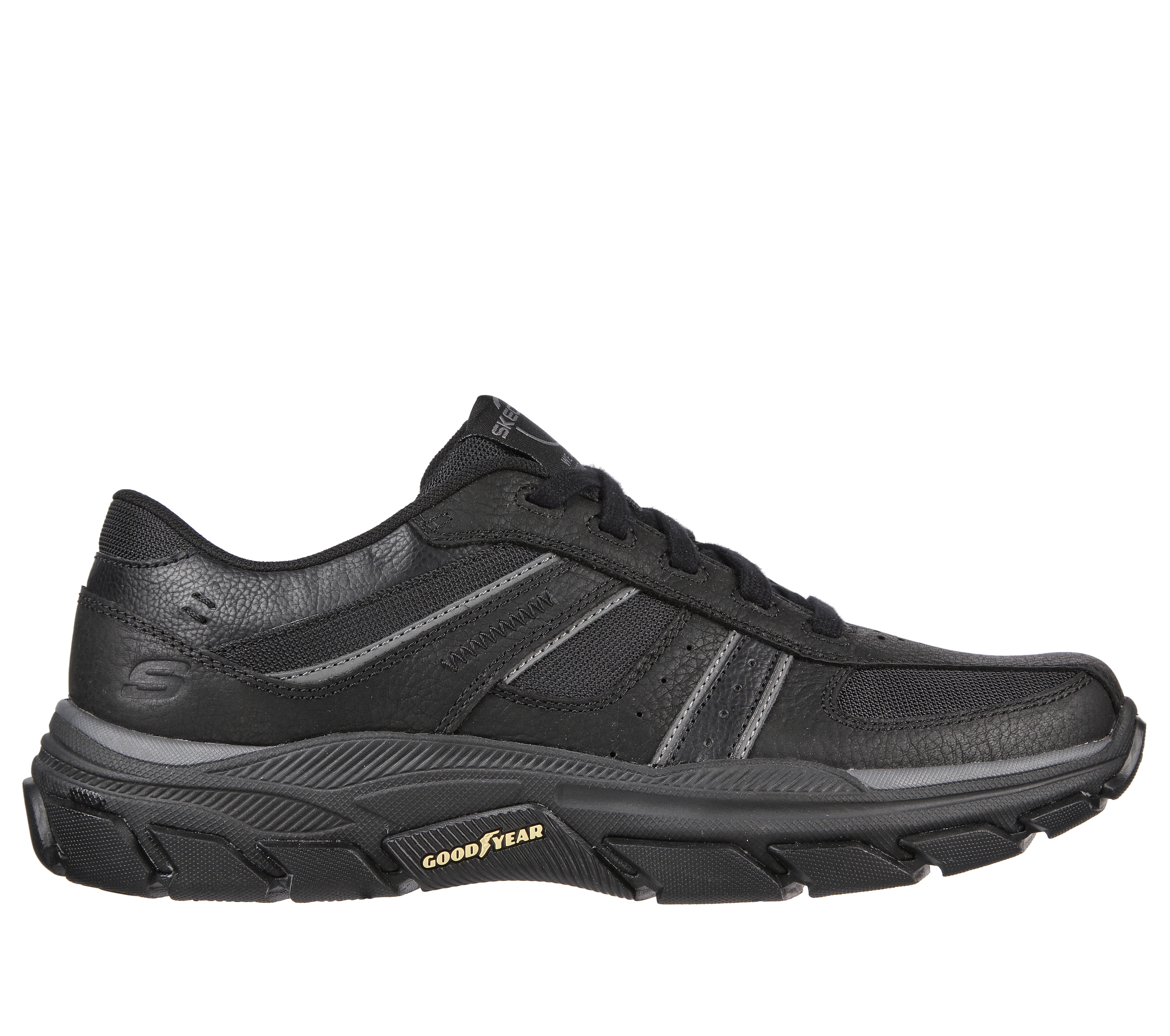 Skechers Men's Relaxed Fit: Respected - Edgemere Sneaker in Black, Size 12 | Leather/Synthetic/Textile