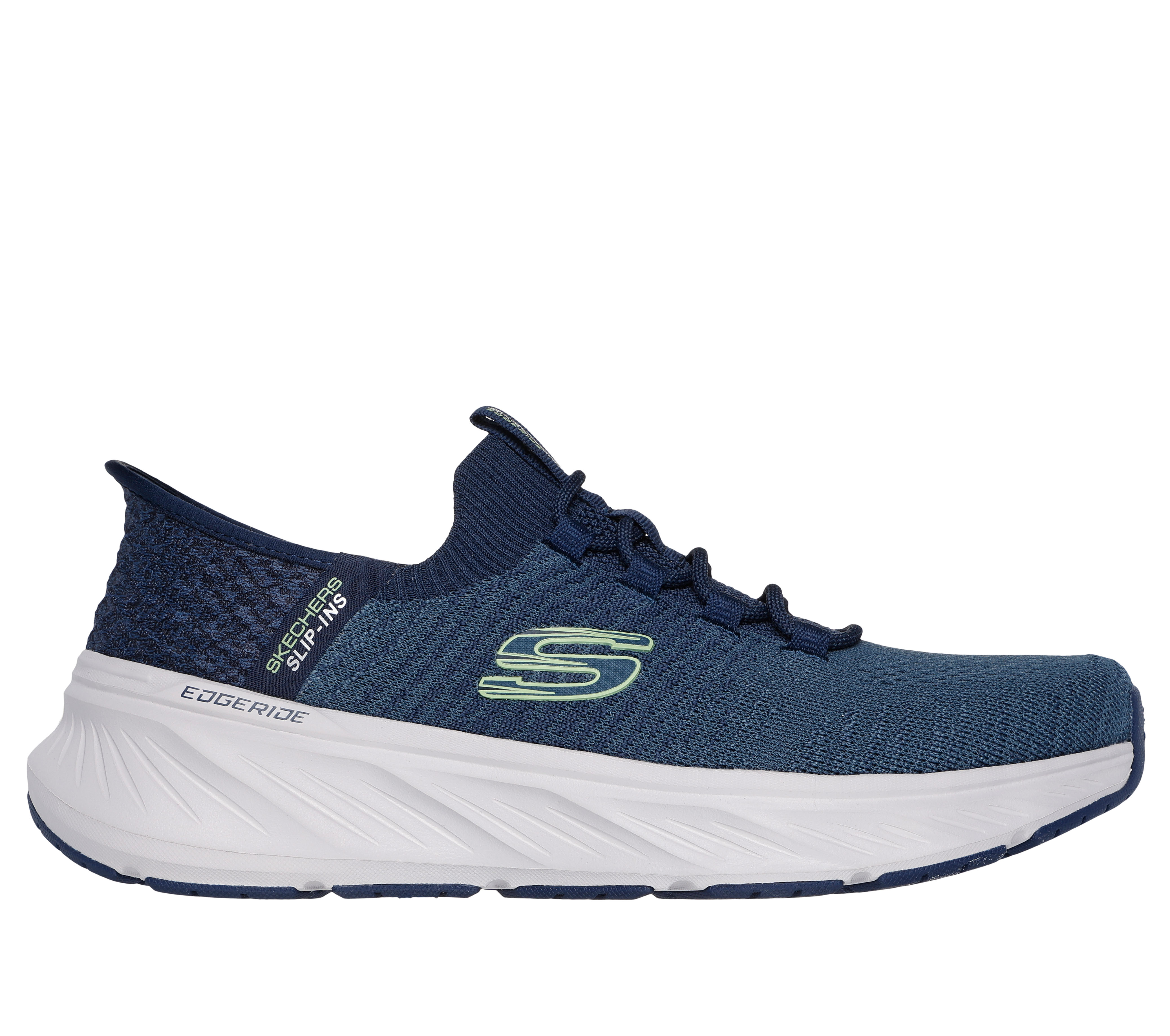 Skechers Men's Slip-ins RF: Edgeride - Raygo Sneaker in Navy Blue/Lime, Size 8 | Textile/Synthetic, Vegan