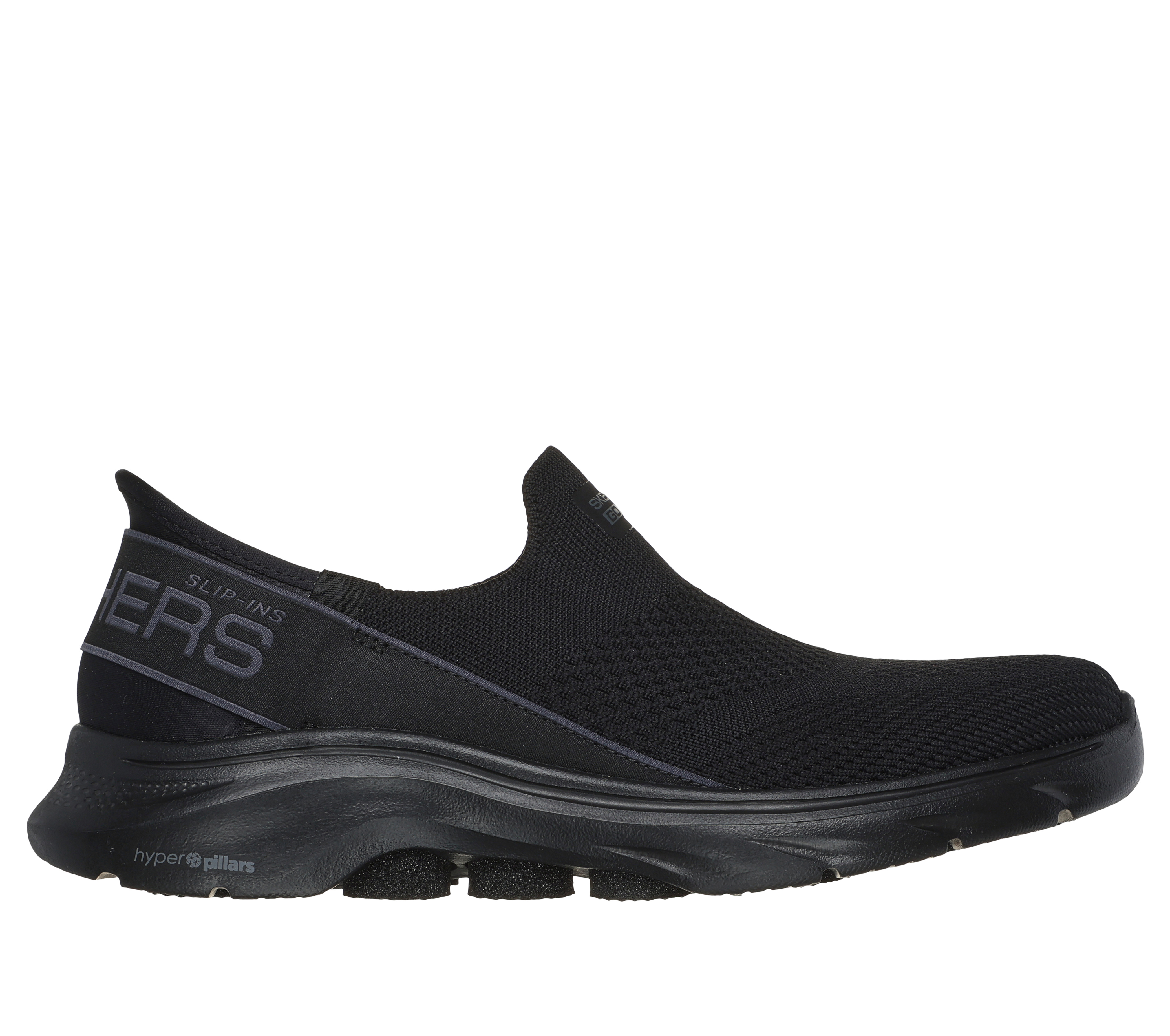 Skechers Women's Slip-ins: GO WALK 7 - Mia Slip-On Shoes in Black, Size 8 | Textile/Synthetic, Vegan, Machine Washable